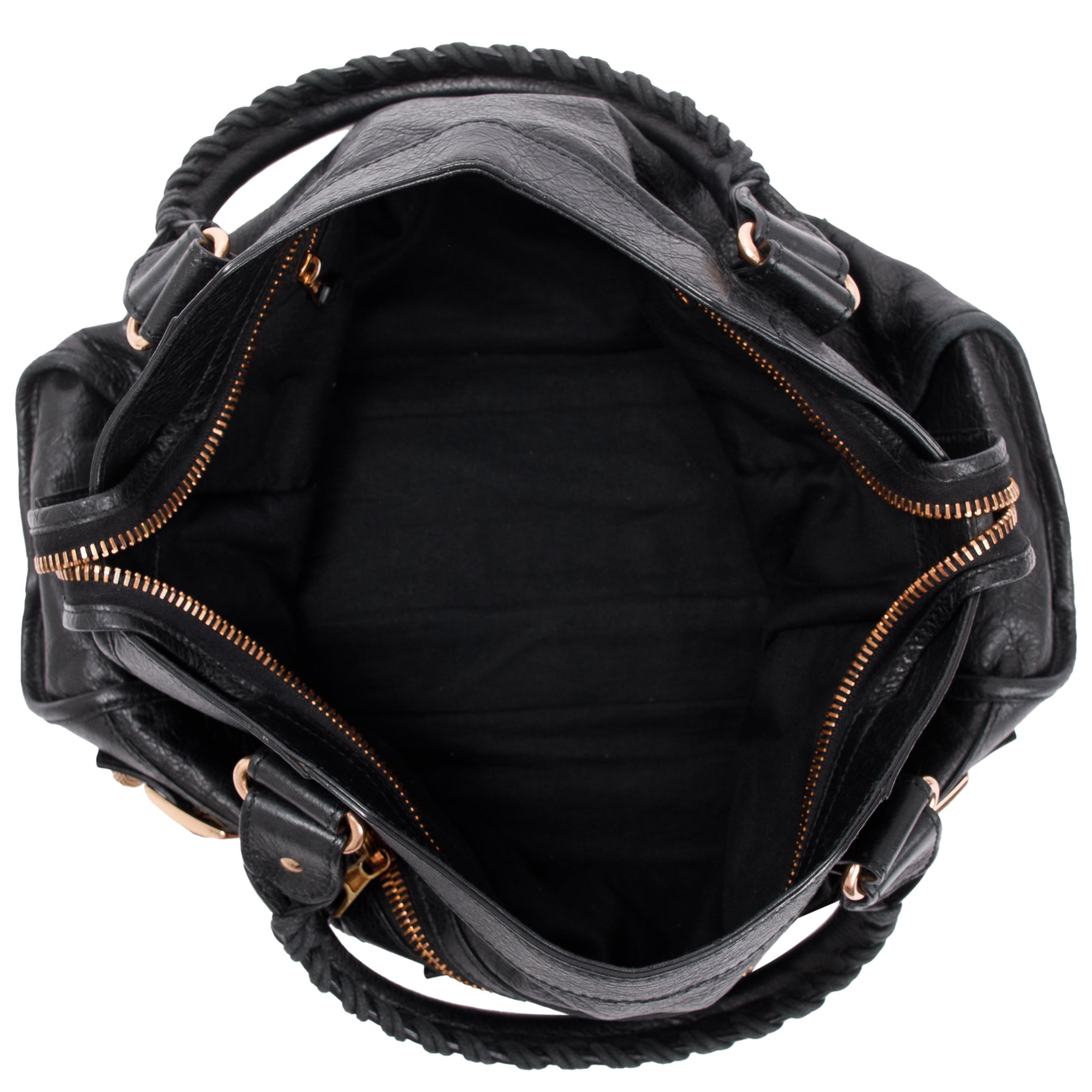 Balenciaga Black Distressed Arena Leather Giant 21 City Bag