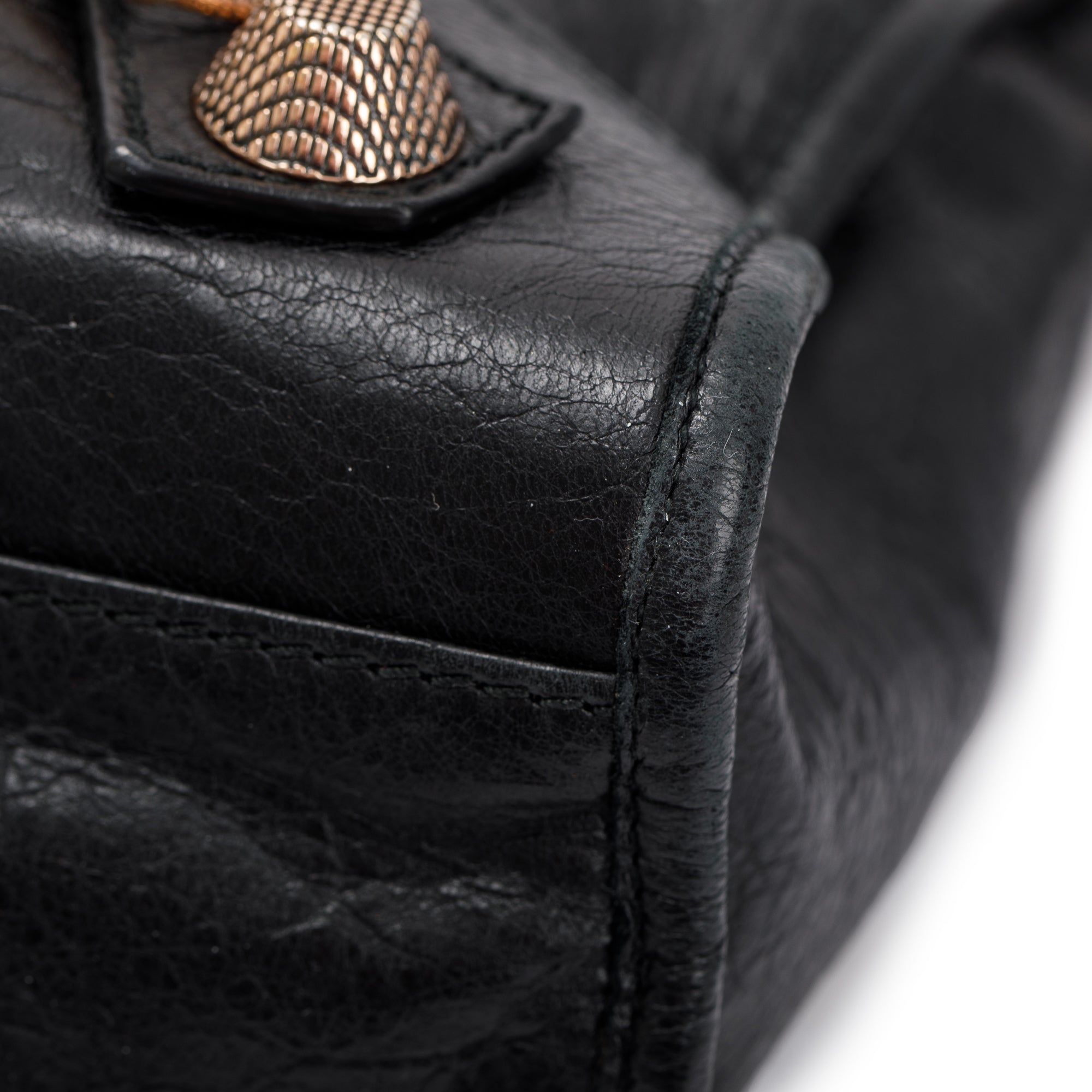 Balenciaga Black Distressed Arena Leather Giant 21 City Bag