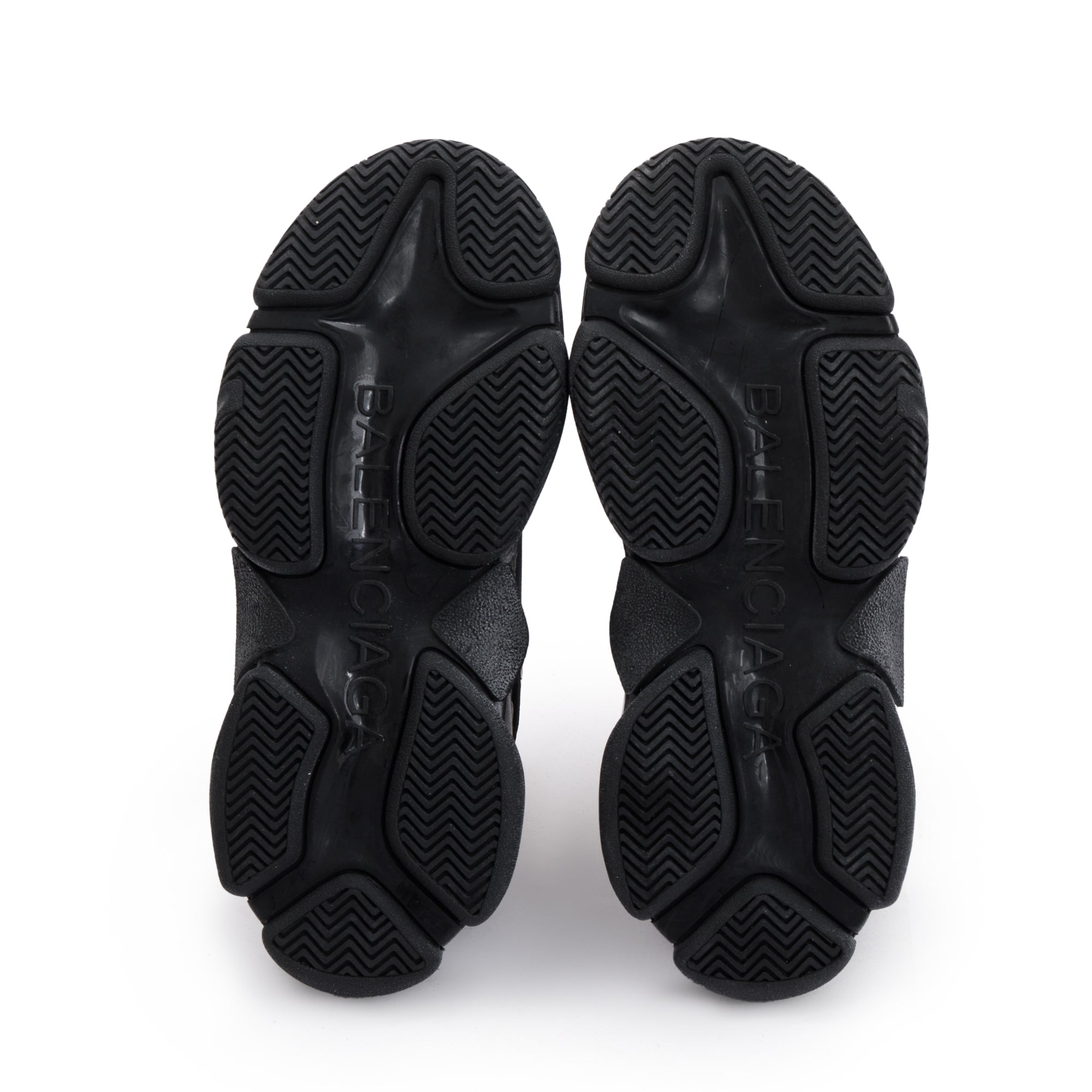 Balenciaga Black Fabric Mesh Triple S Chunky Sneakers, Size 38