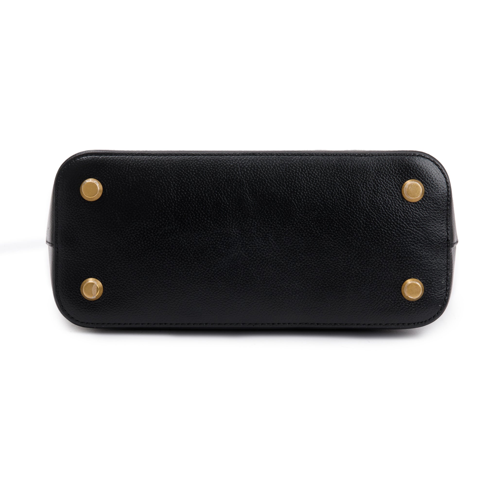 Balenciaga Black Grained Calfskin Leather Ville S Top Handle Bag w/ Strap