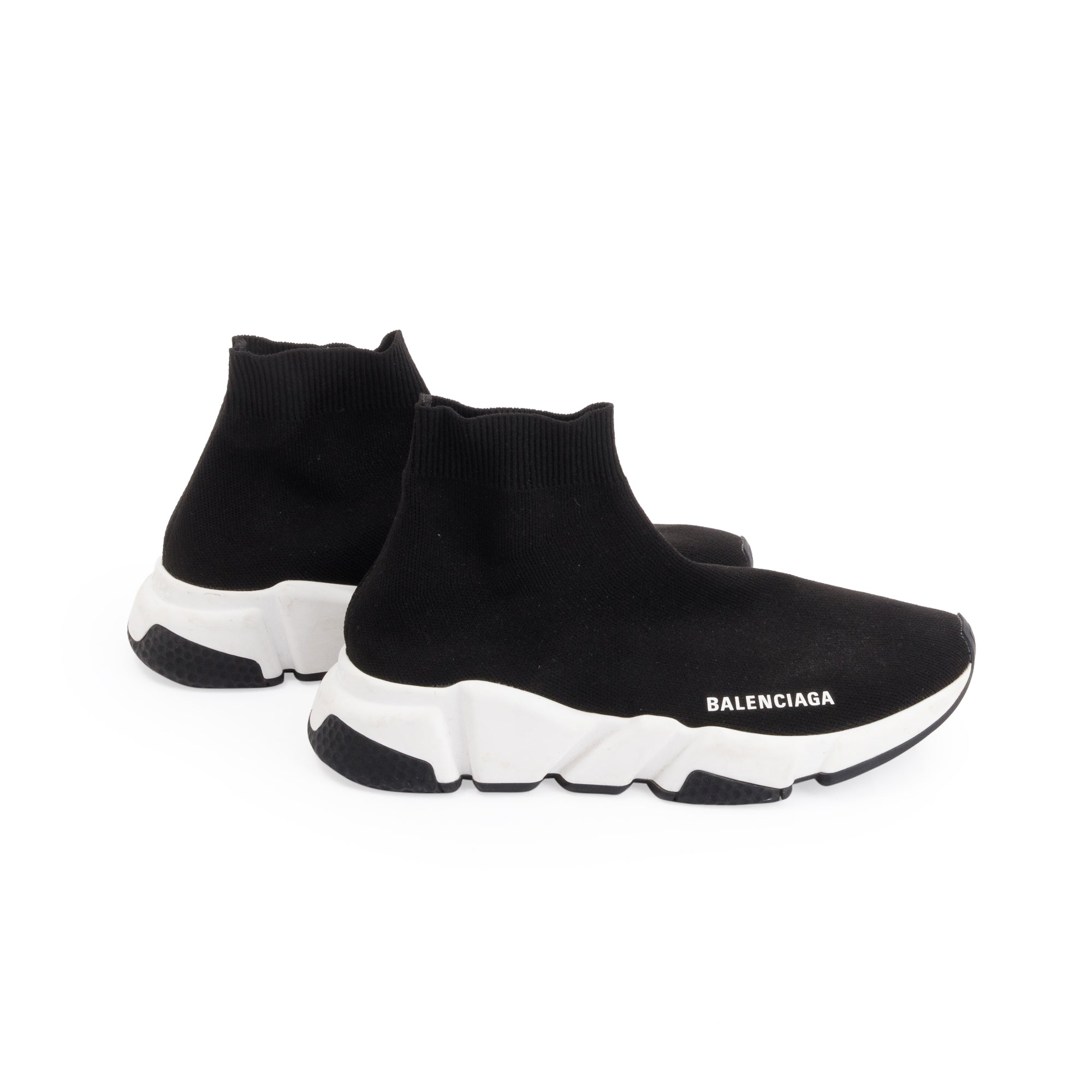 Balenciaga Black Knit Speed LT Trainer Sock Sneaker, Size 37 w/ Box