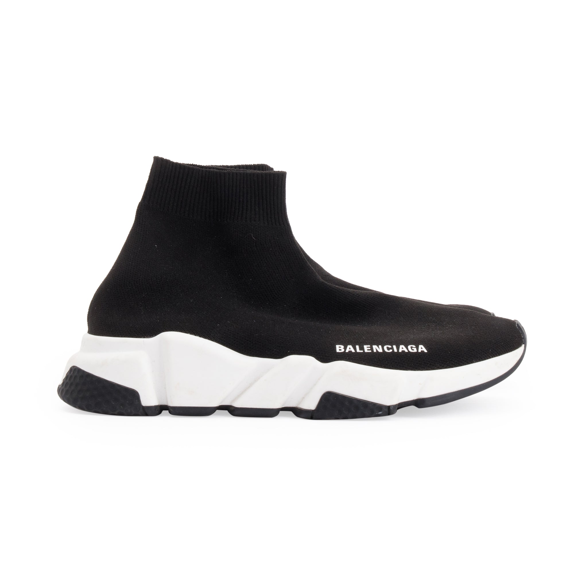 Balenciaga Black Knit Speed LT Trainer Sock Sneaker, Size 37 w/ Box