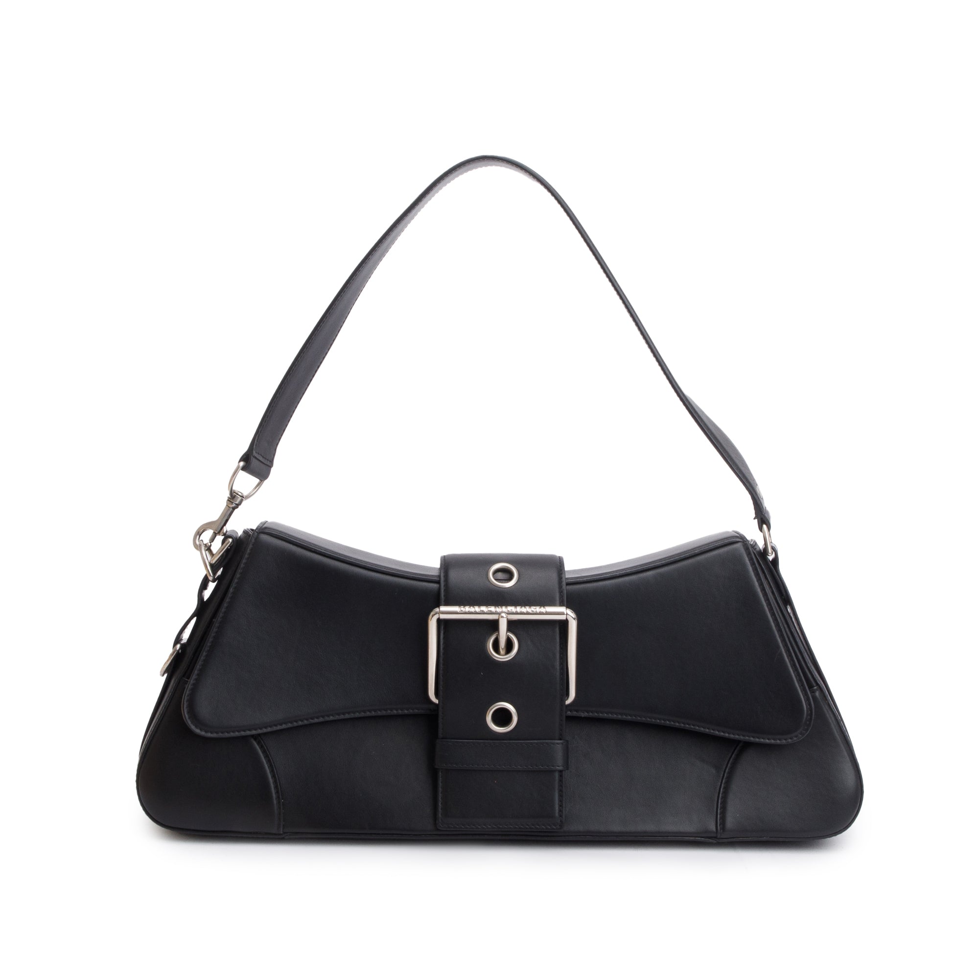 Balenciaga Black Leather Large Lindsay Shoulder Bag