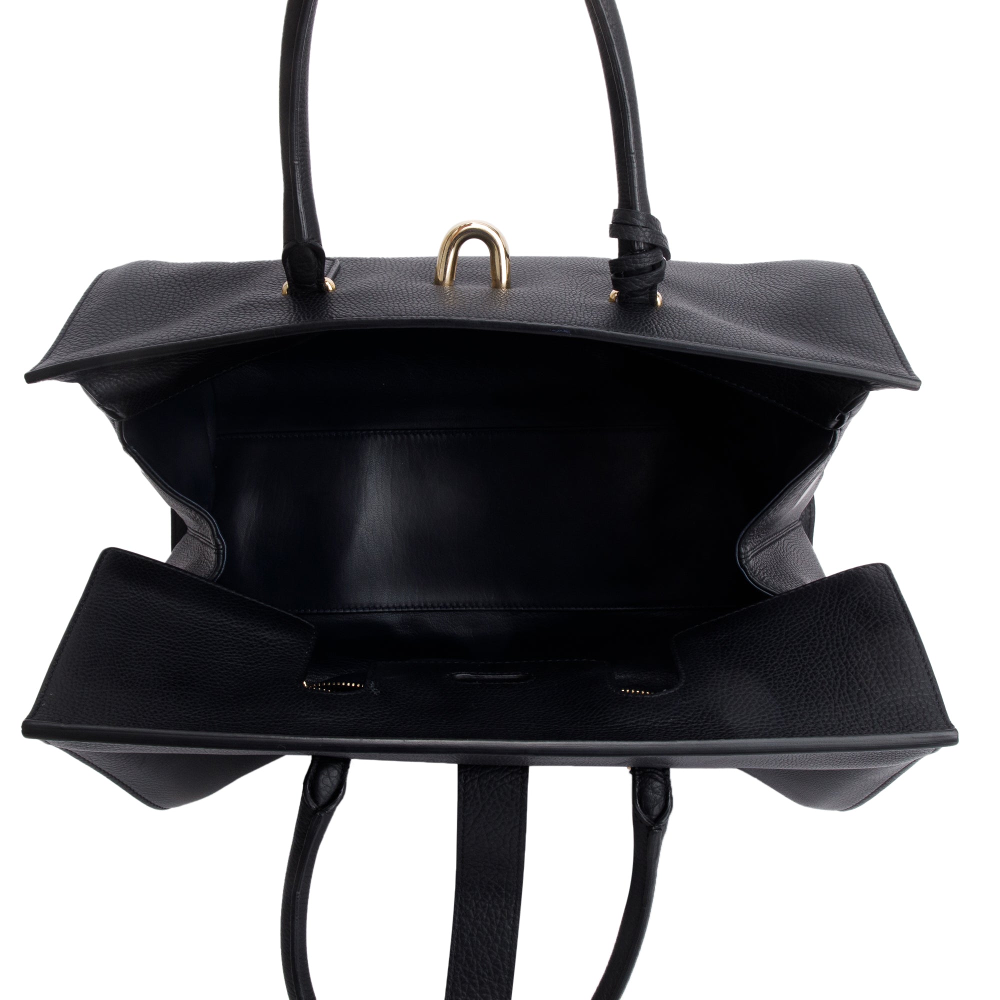 Balenciaga Black Leather M Tube Round Tote