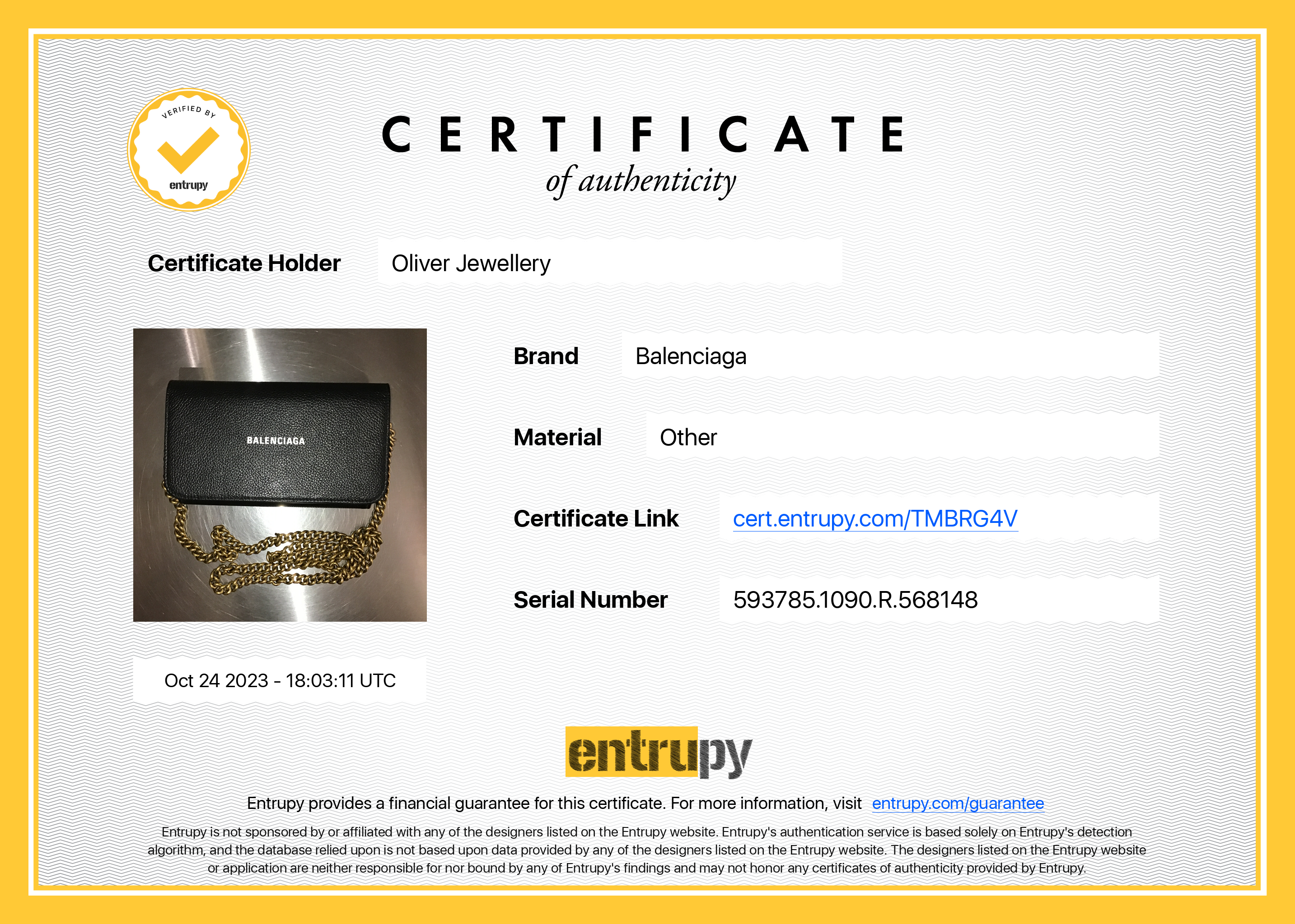 Balenciaga Black Leather Phone Holder Wallet on Chain