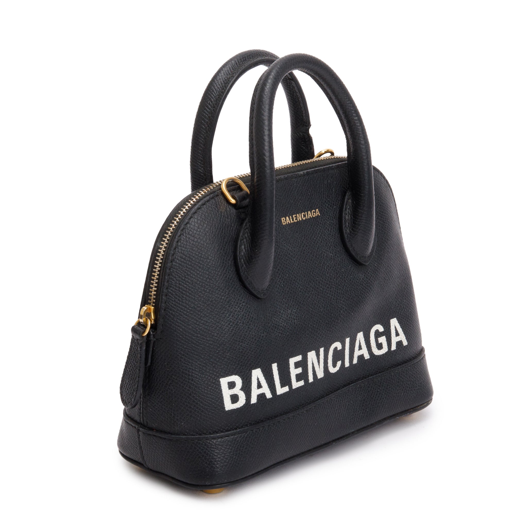Balenciaga Black Leather XXS Ville Top Handle Bag