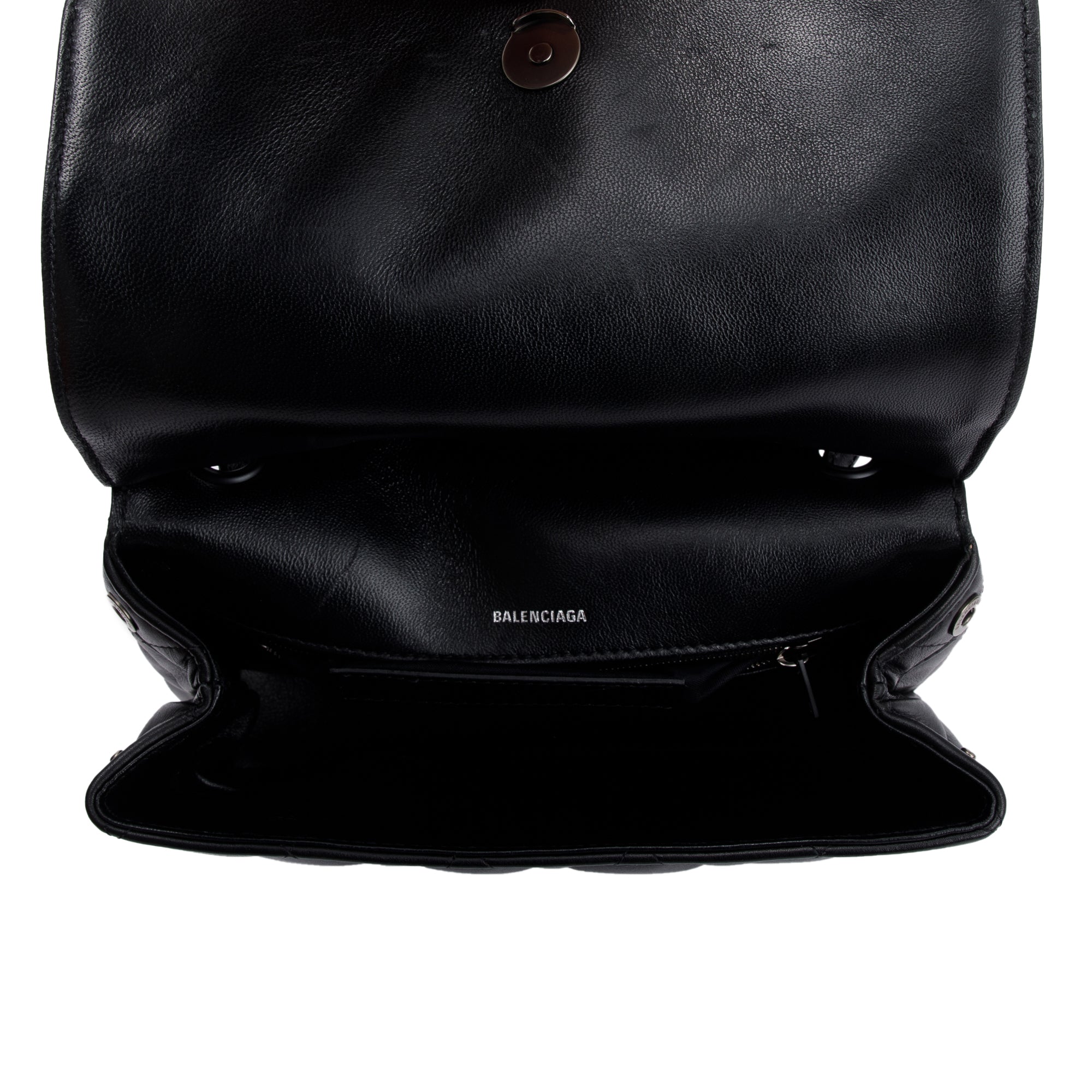 Balenciaga Black Quilted Nappa Leather Medium Touch B Shoulder Bag