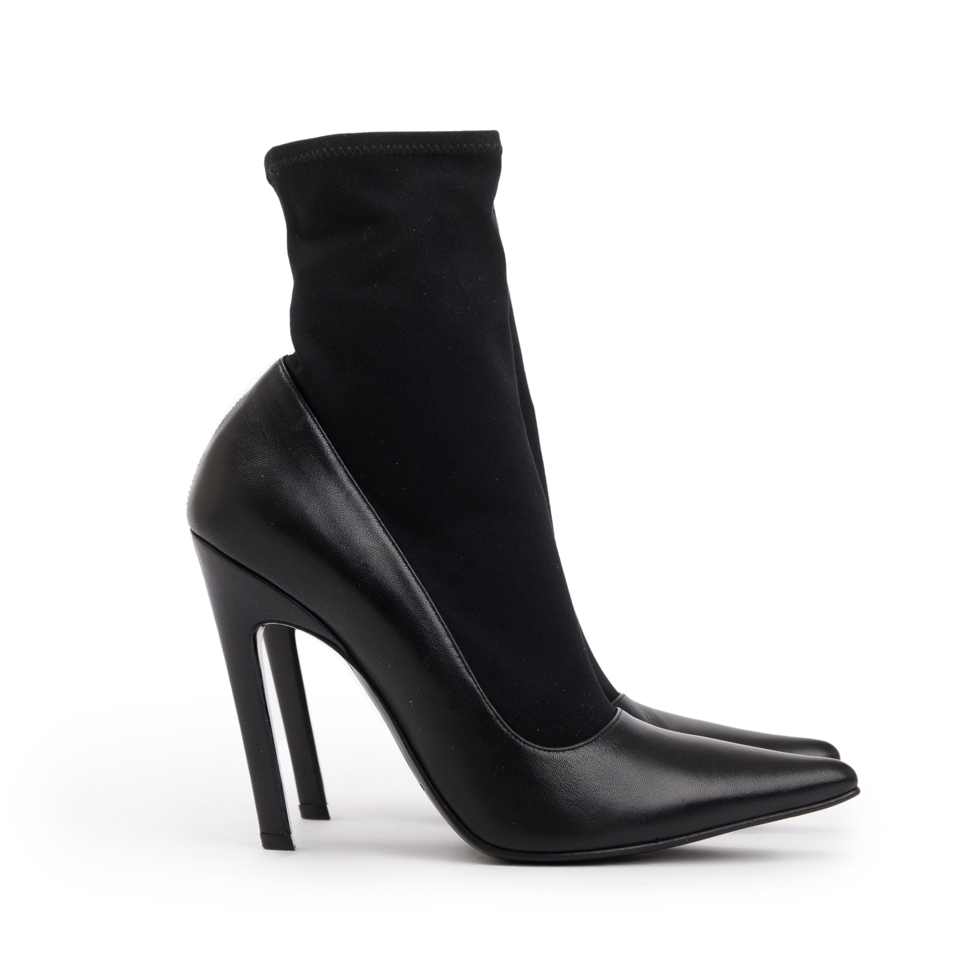 Balenciaga Black Spandex & Leather Knife 110 Bootie , Size 36 w/ Box