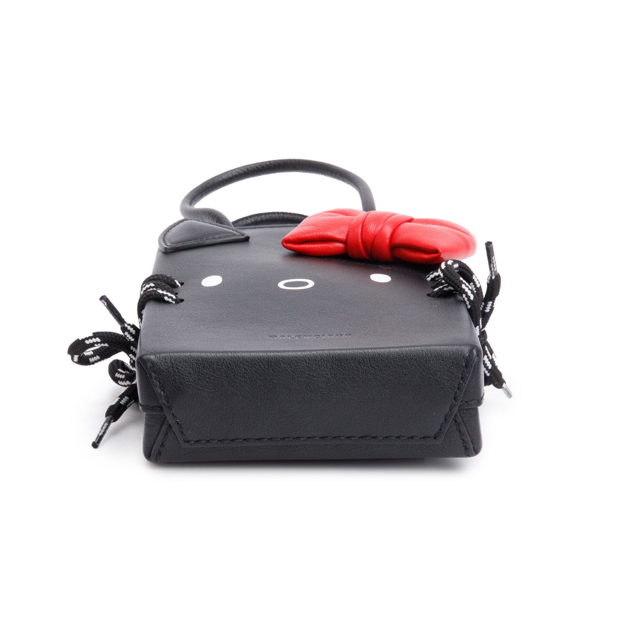 Balenciaga Black/Red Calfskin Leather Hello Kitty Phone Holder Crossbody Bag