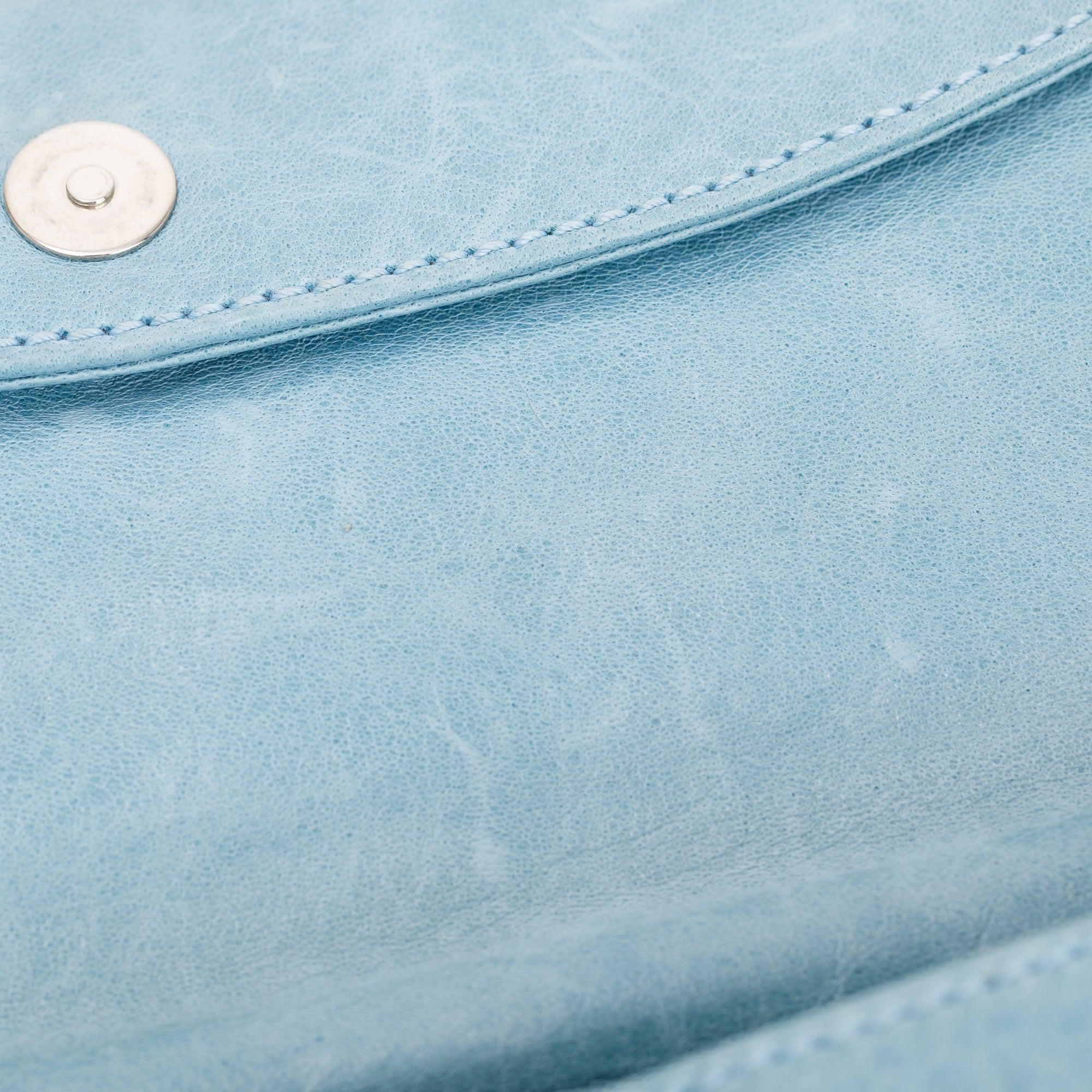 Balenciaga Blue Agneau Leather Giant 12 Envelope Clutch