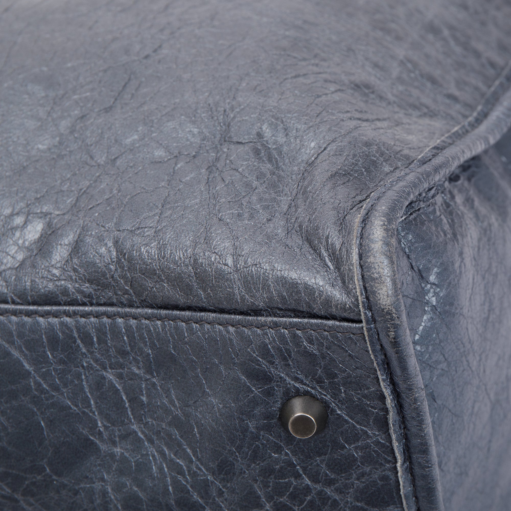 Balenciaga Blue Agneu Leather Motocross Classic Work Bag