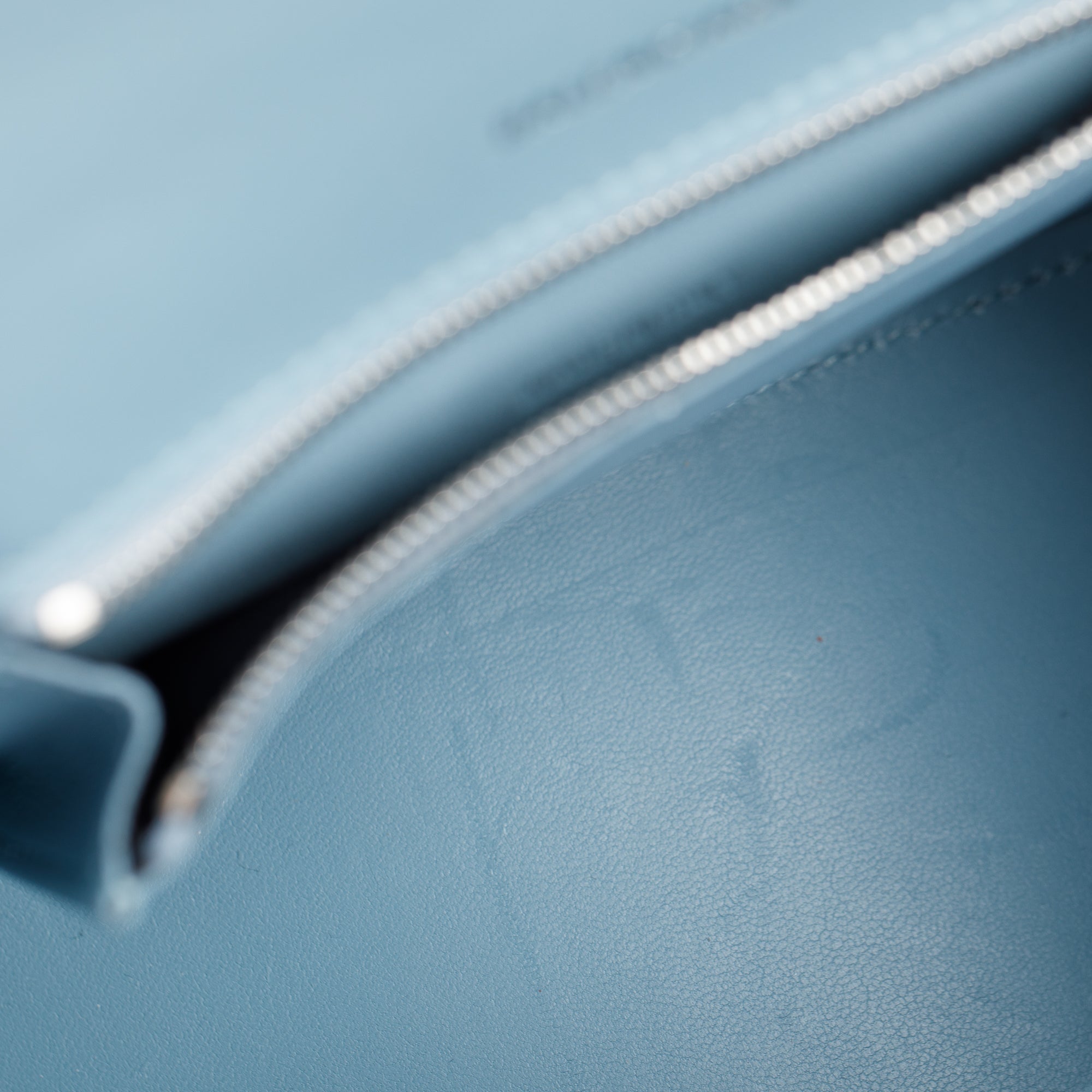 Balenciaga Blue Grey Croc-Embossed Calfskin Leather Small Hourglass Top Handle Bag w/ Strap & Receipt