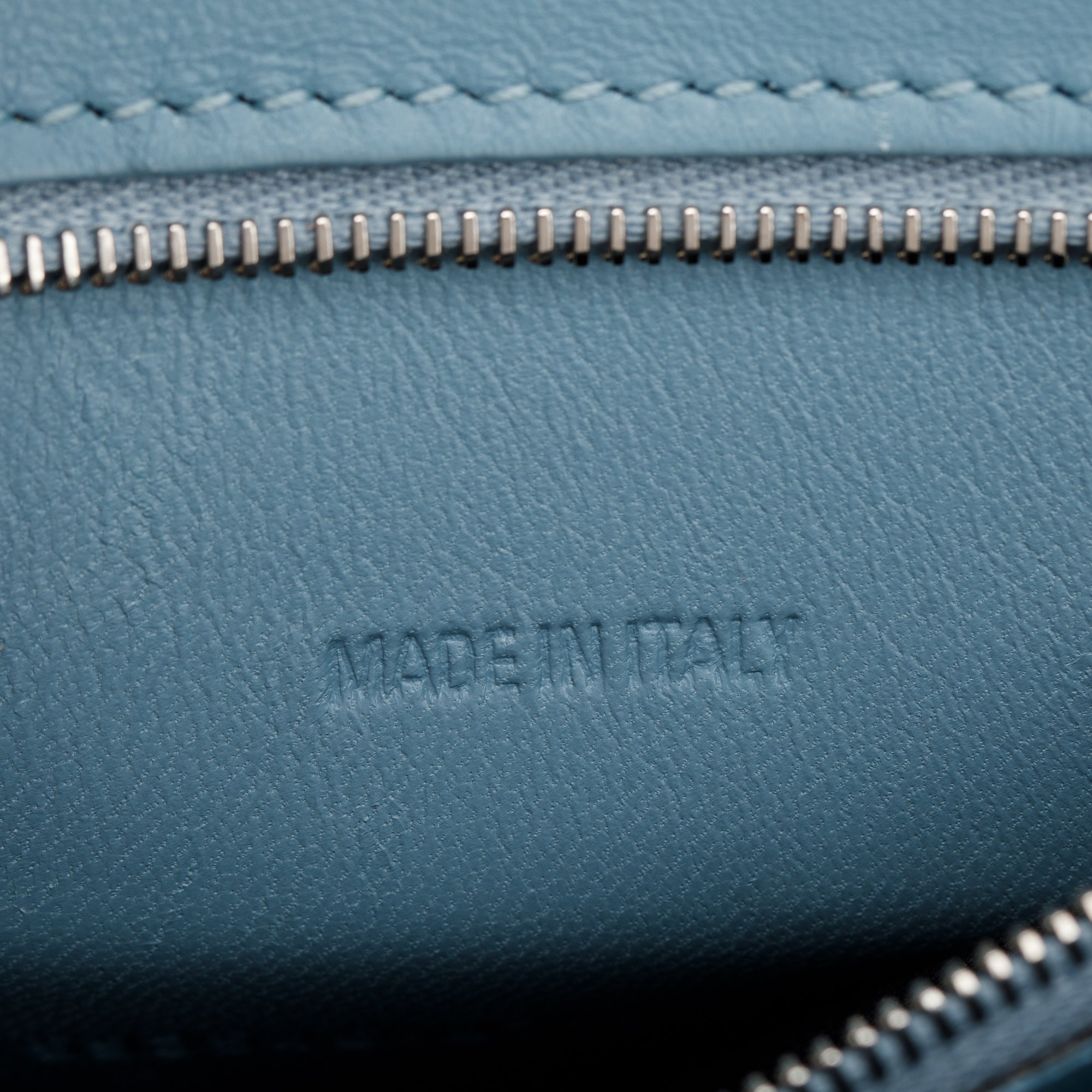 Balenciaga Blue Grey Croc-Embossed Calfskin Leather Small Hourglass Top Handle Bag w/ Strap & Receipt