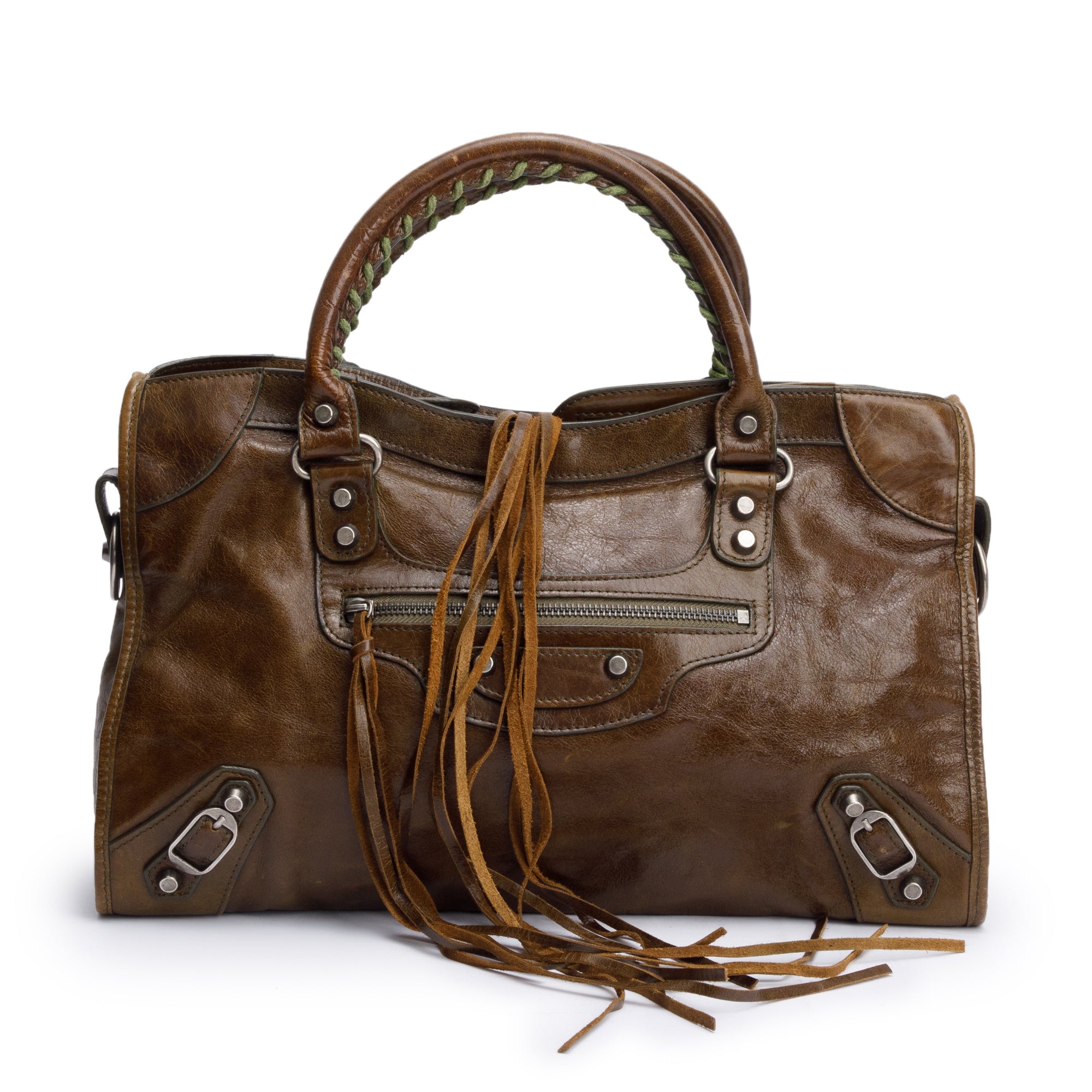 Balenciaga Brown Agneau Leather Le City Medium Bag