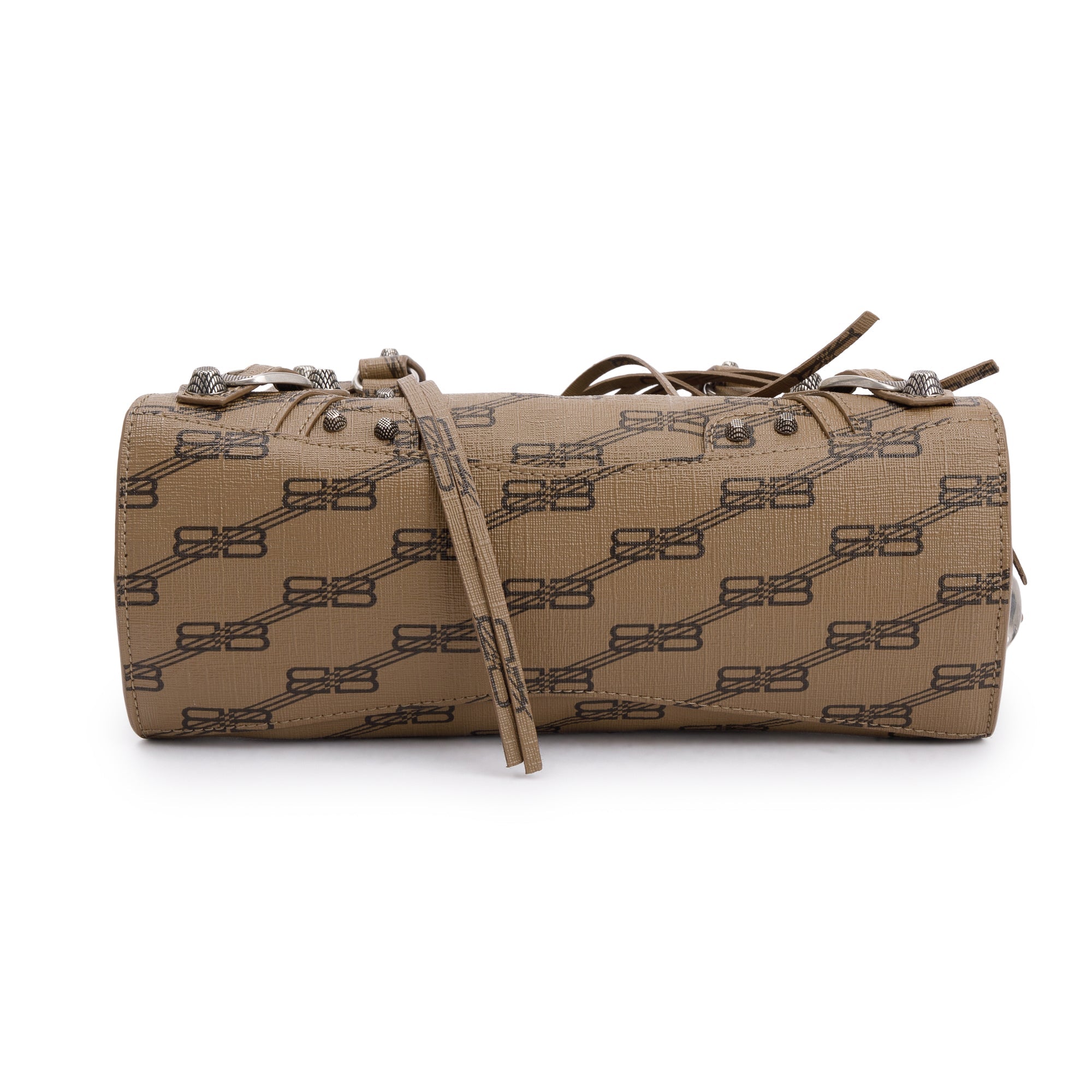 Balenciaga Brown BB Monogram Canvas Neo Cagole Classic XS City Bag w/ Strap