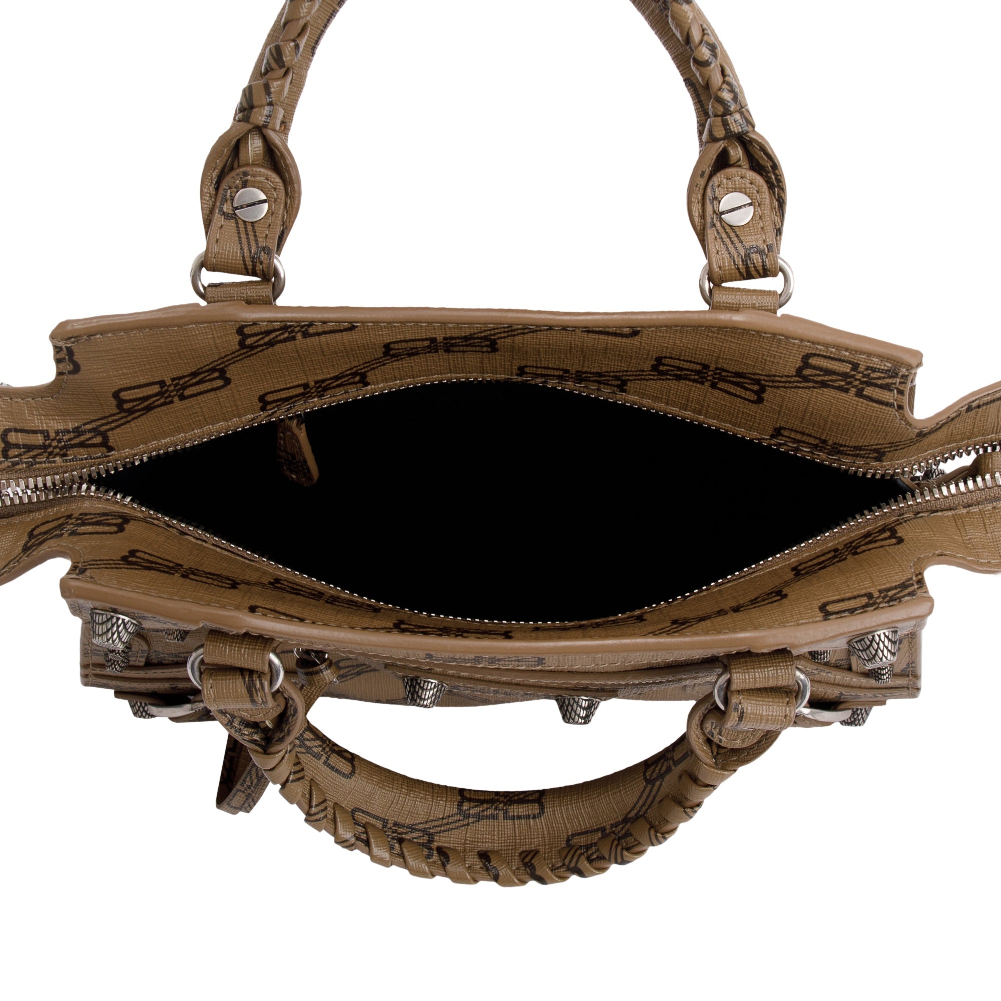 Balenciaga Brown BB Monogram Canvas Neo Cagole Classic XS City Bag w/ Strap