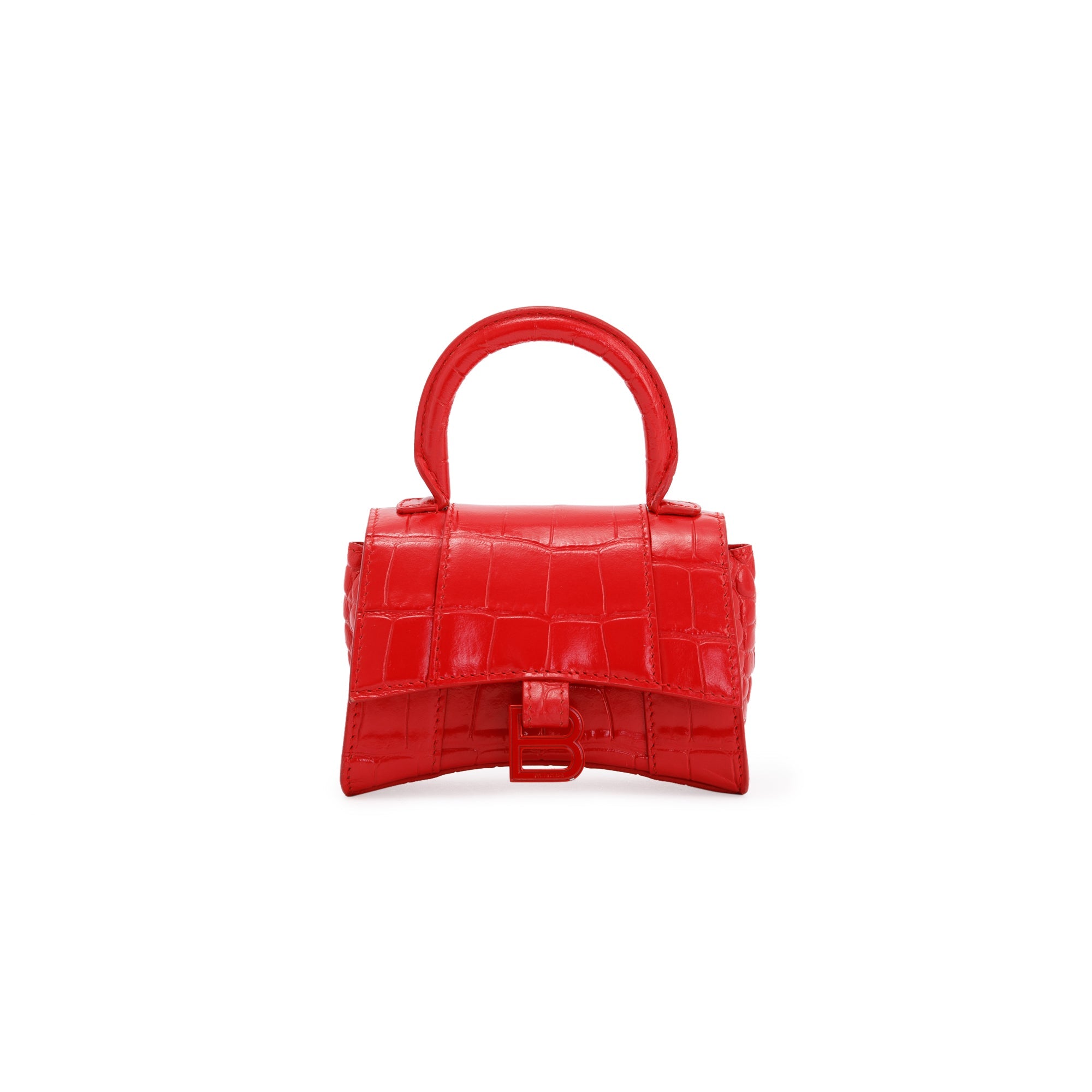 Balenciaga Croc-Embossed Mini Hourglass Bag w/ Box