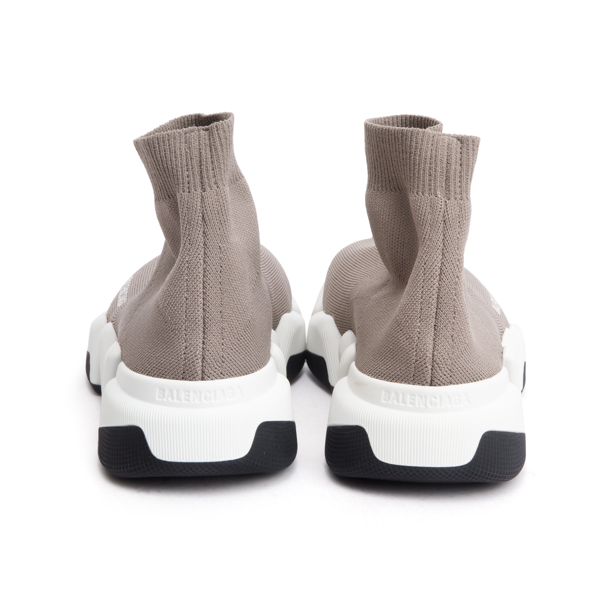 Balenciaga Dark Beige Knit Speed LT Trainer Sock Sneaker, Size 35 w/ Box