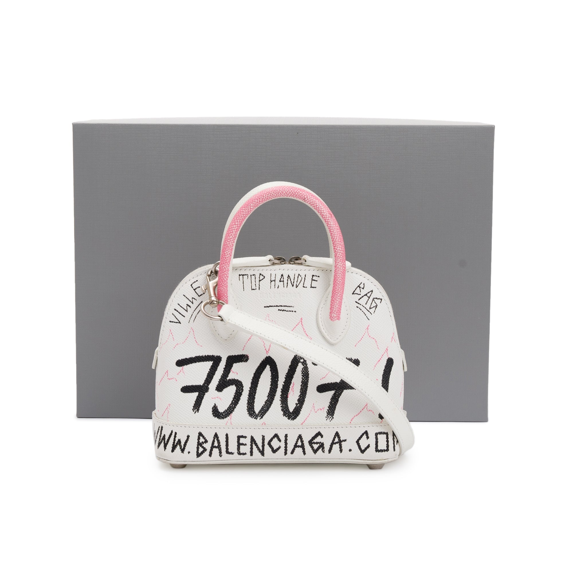 Balenciaga Graffiti Ville XXS Top Handle Bag w/ Strap & Box