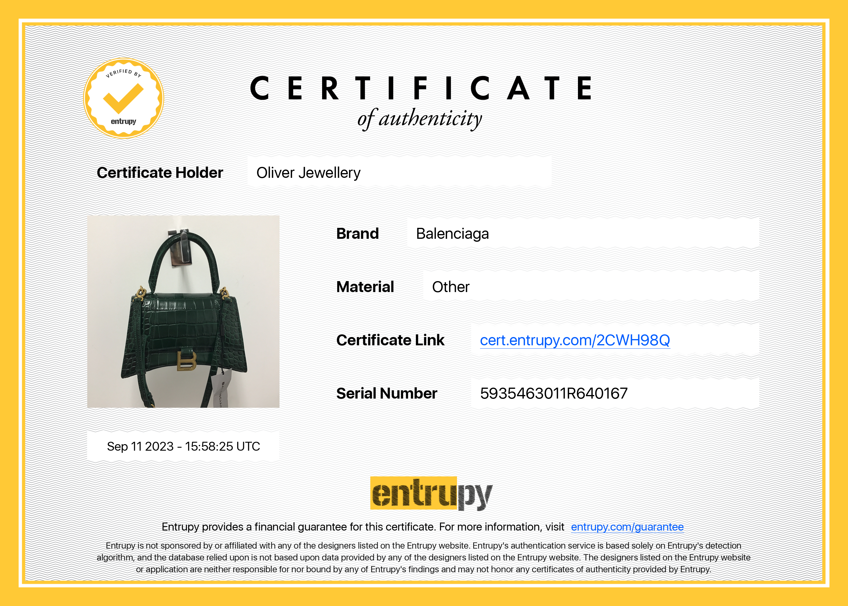 Balenciaga Green Croc-Embossed Calfskin Leather Small Hourglass Top Handle Bag w/ Strap