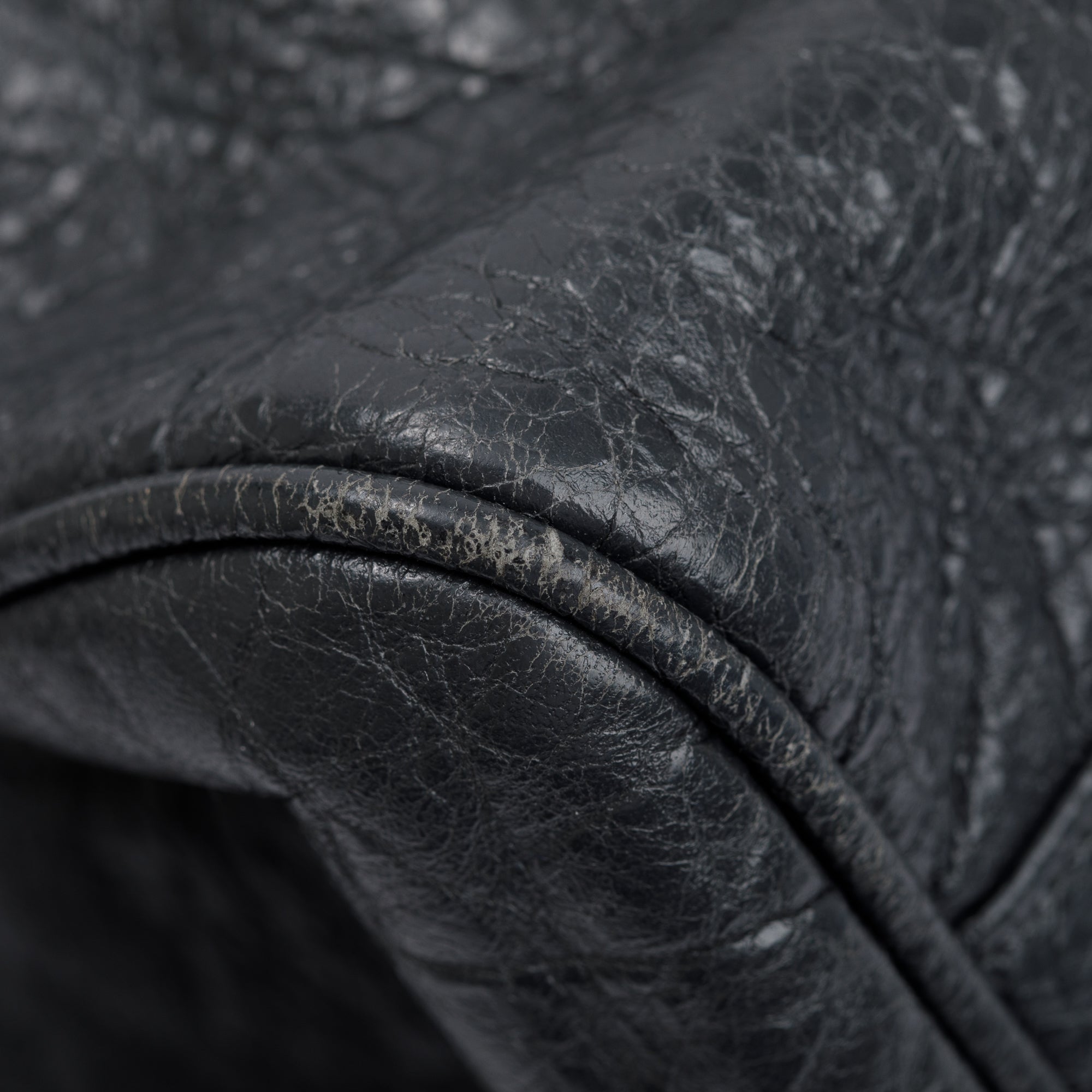 Balenciaga Grey Agneu Leather Motocross Classic City Velo Bag