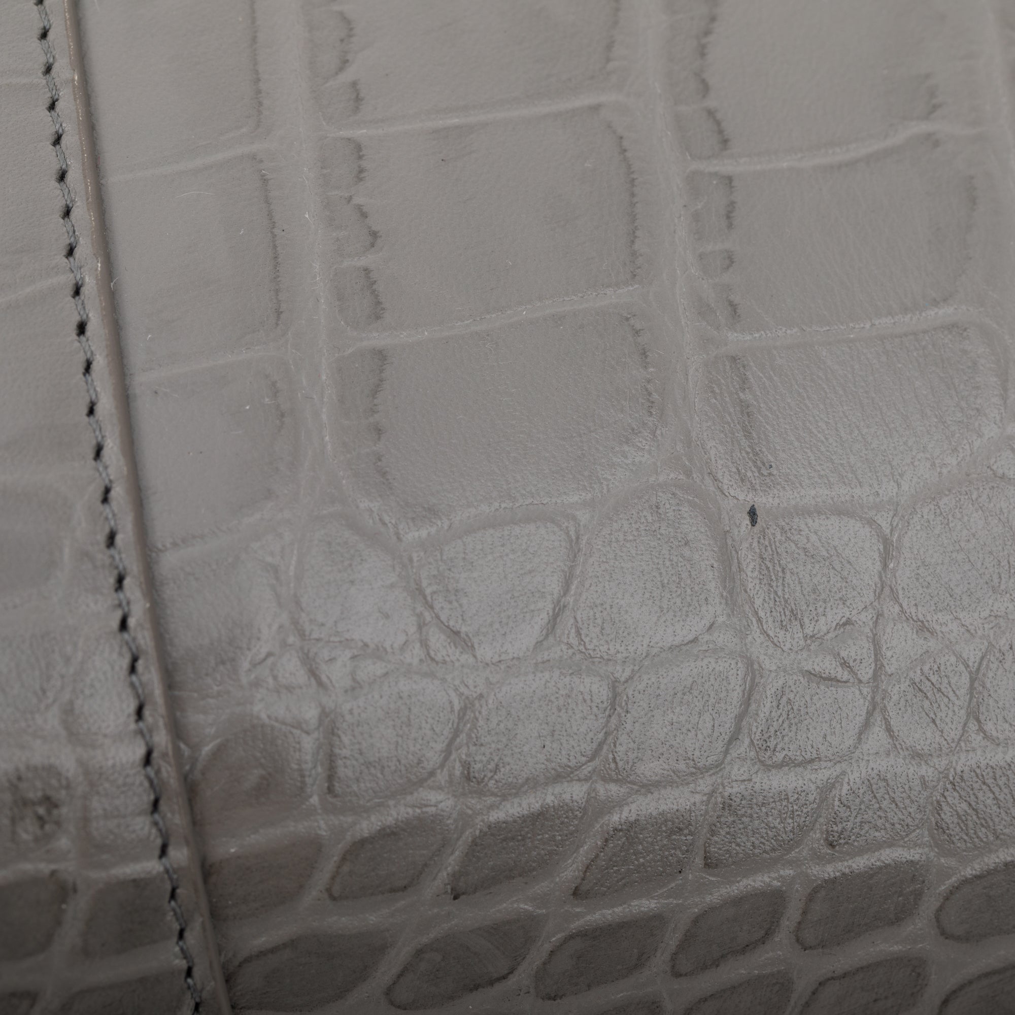 Balenciaga Grey Croc Embossed Ville S Top Handle Bag w/ Strap