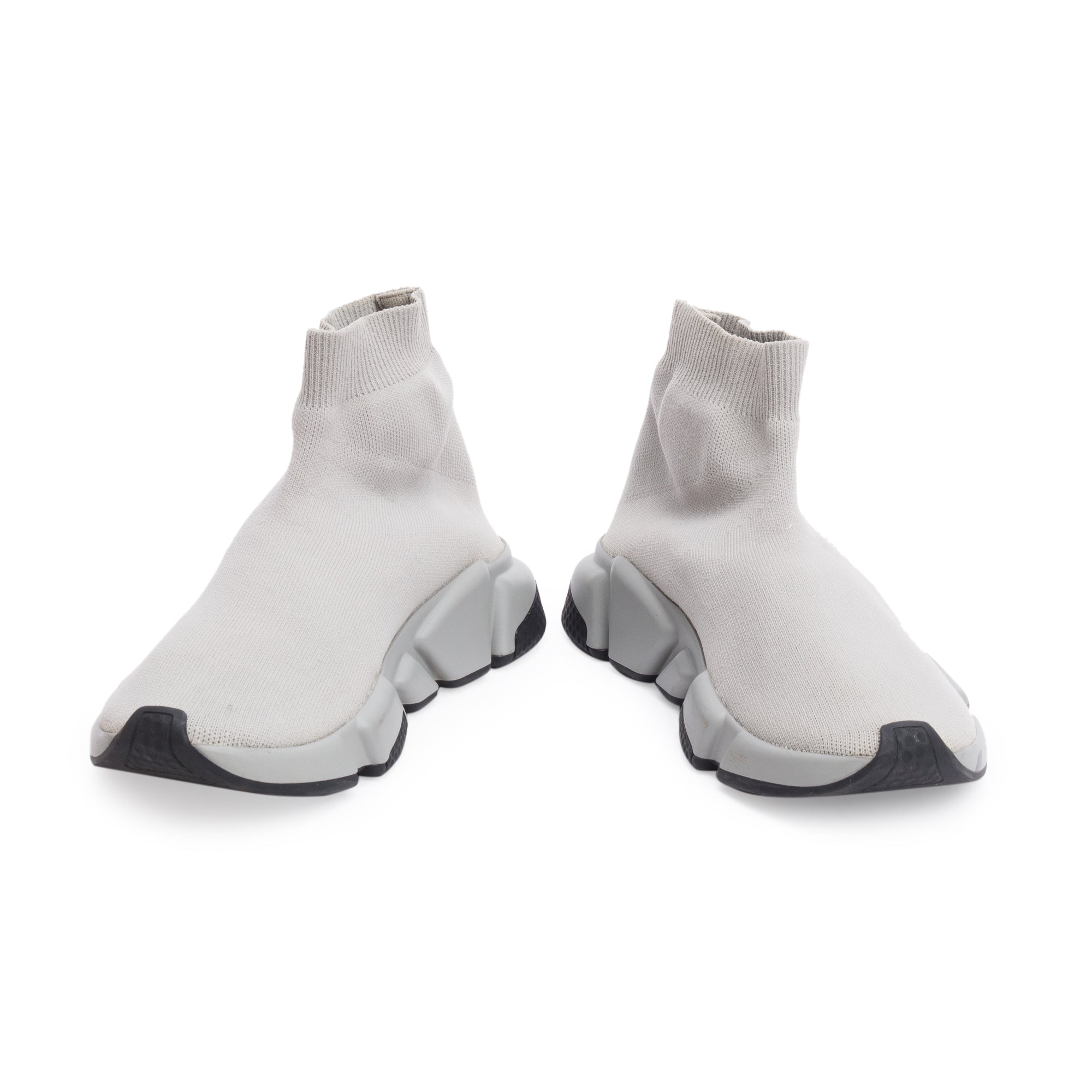 Balenciaga Grey Knit Graffiti Sole Speed Trainer Sock Sneaker, Size 39 w/ Box