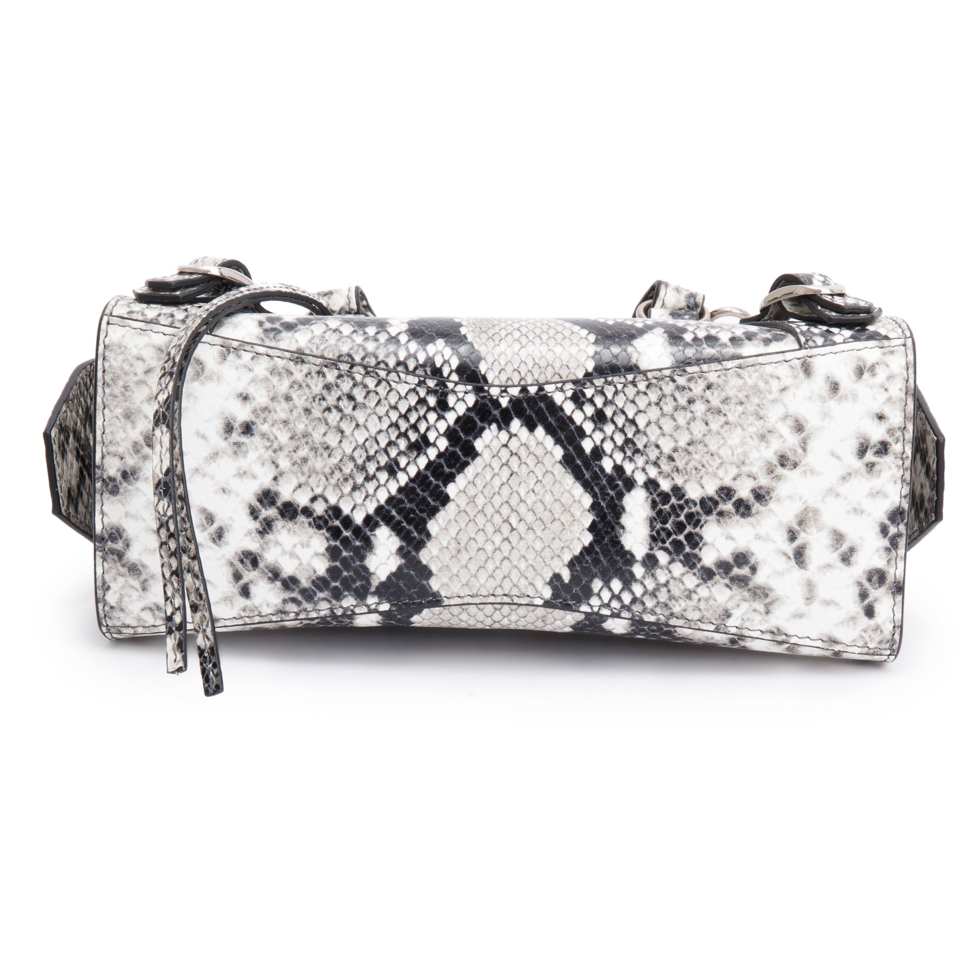 Balenciaga Grey Python Embossed Neo Classic Mini City Bag w/ Strap