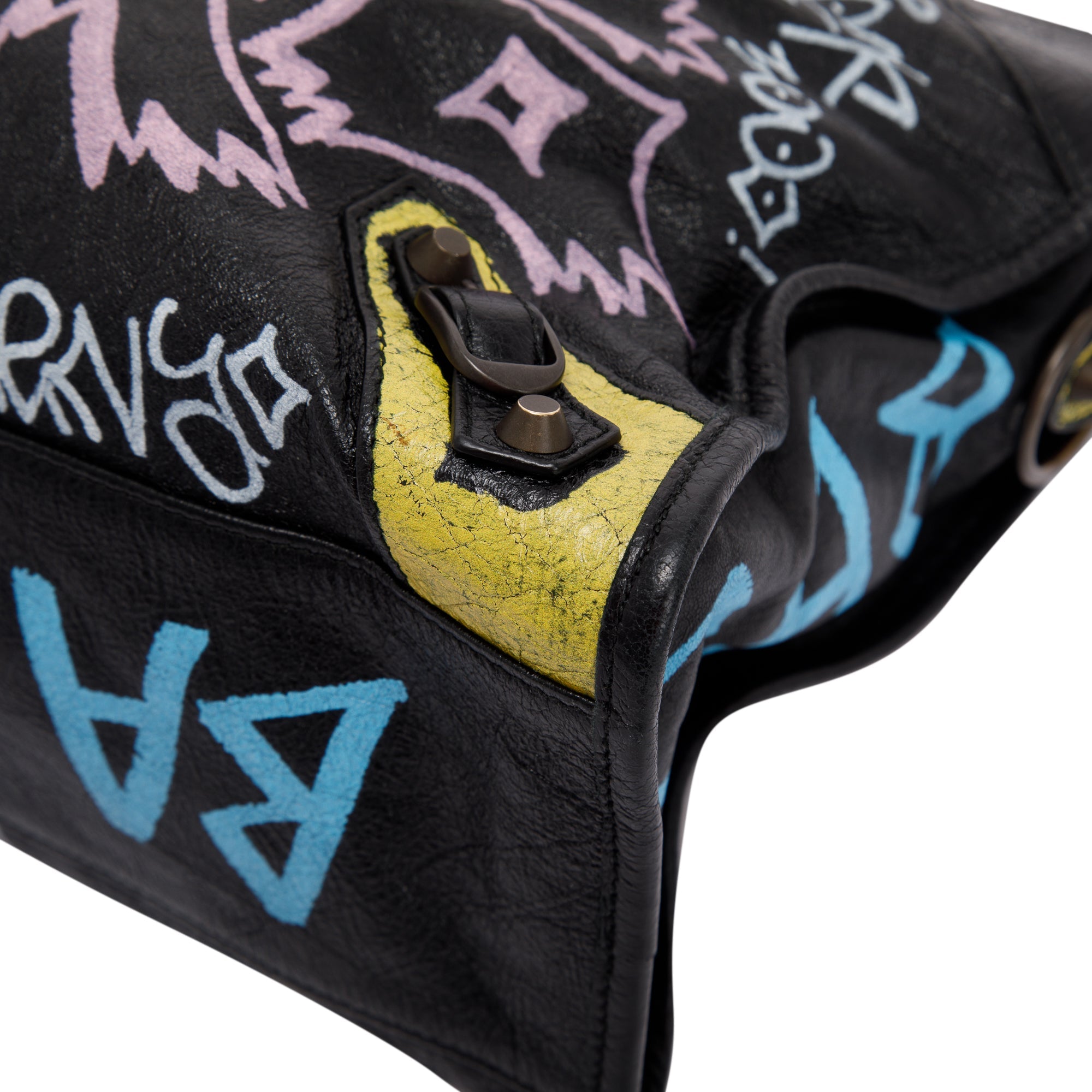 Balenciaga Medium Graffiti Motocross Classic City Bag