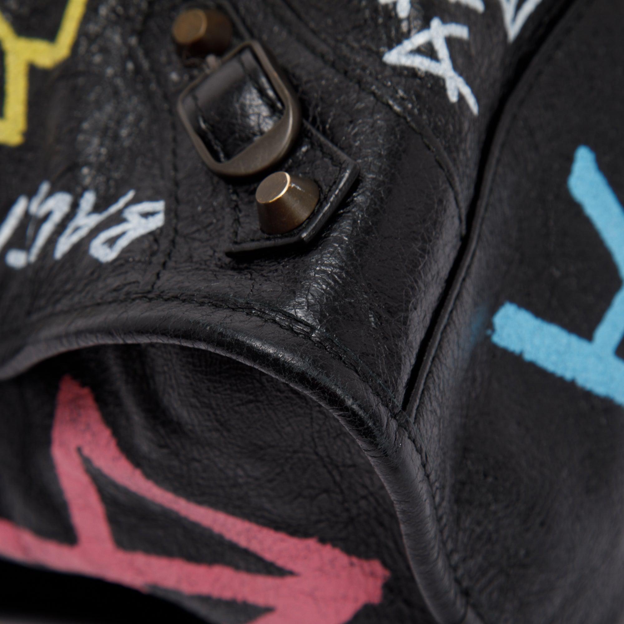 Balenciaga Medium Graffiti Motocross Classic City Bag