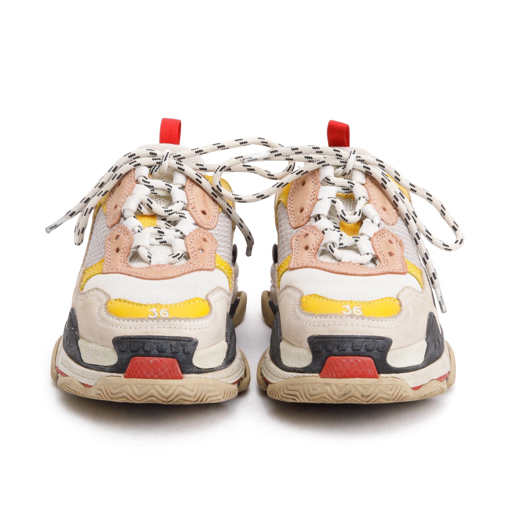 Balenciaga Multicolor Fabric Mesh Triple S Trainer Sneakers, Size 36