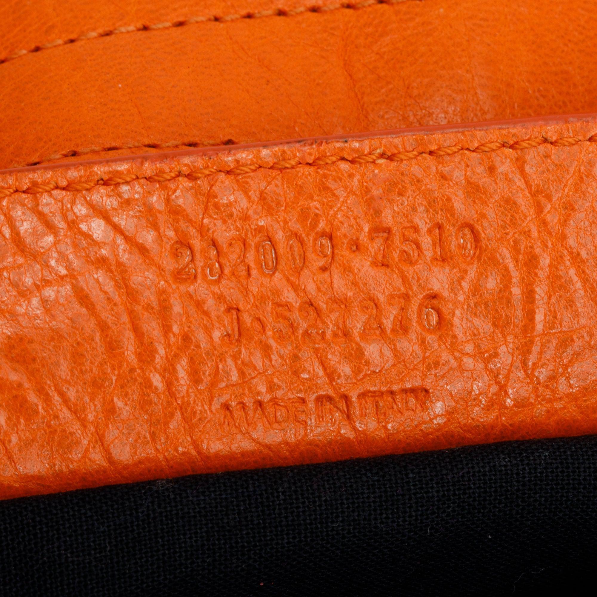 Balenciaga Orange Agneau Leather Giant 12 City Bag