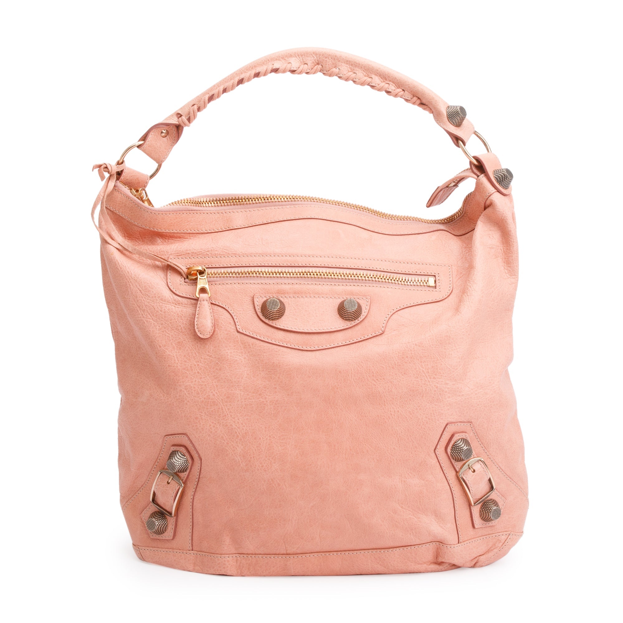Balenciaga Peach Agneau Leather Classic Day Hobo Bag