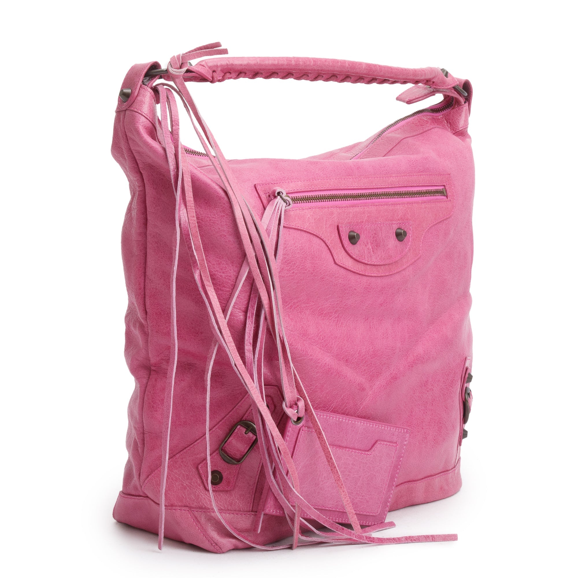 Balenciaga Pink Agneau Leather Classic Day Hobo Bag