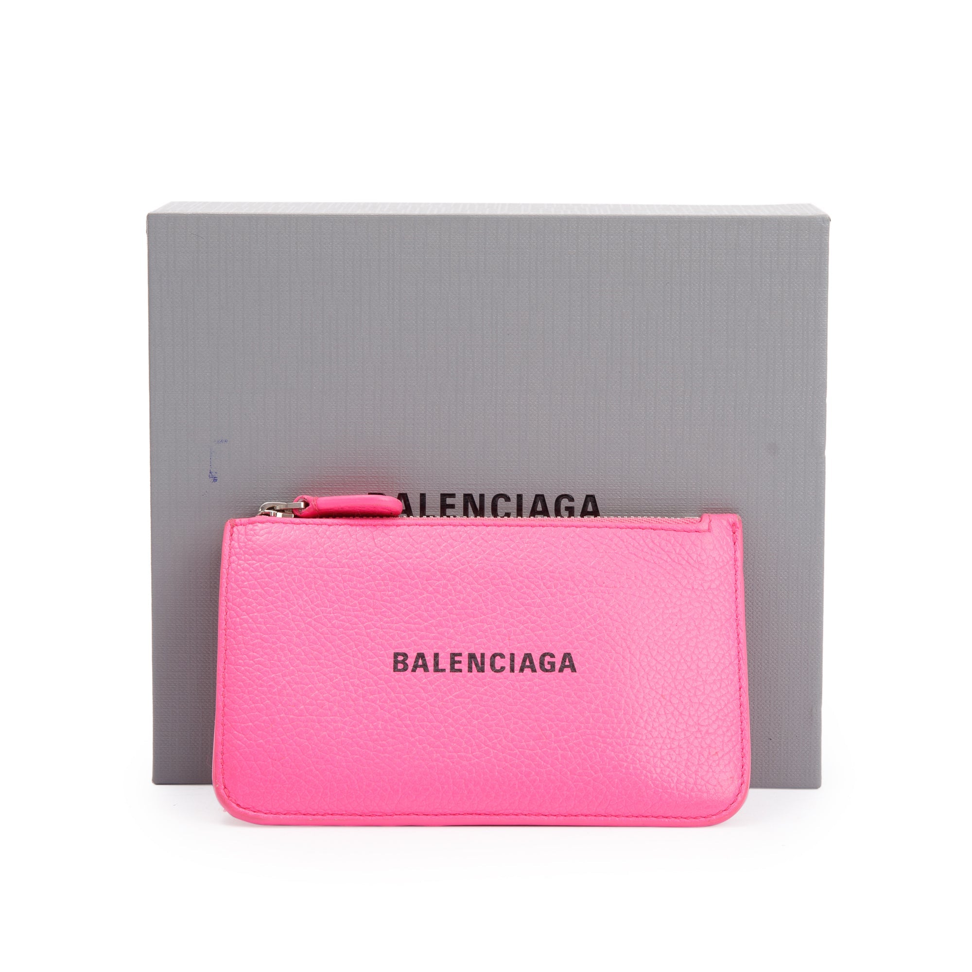 Balenciaga Pink Calfskin Leather Large Long Coin and Card Holder w/ Box