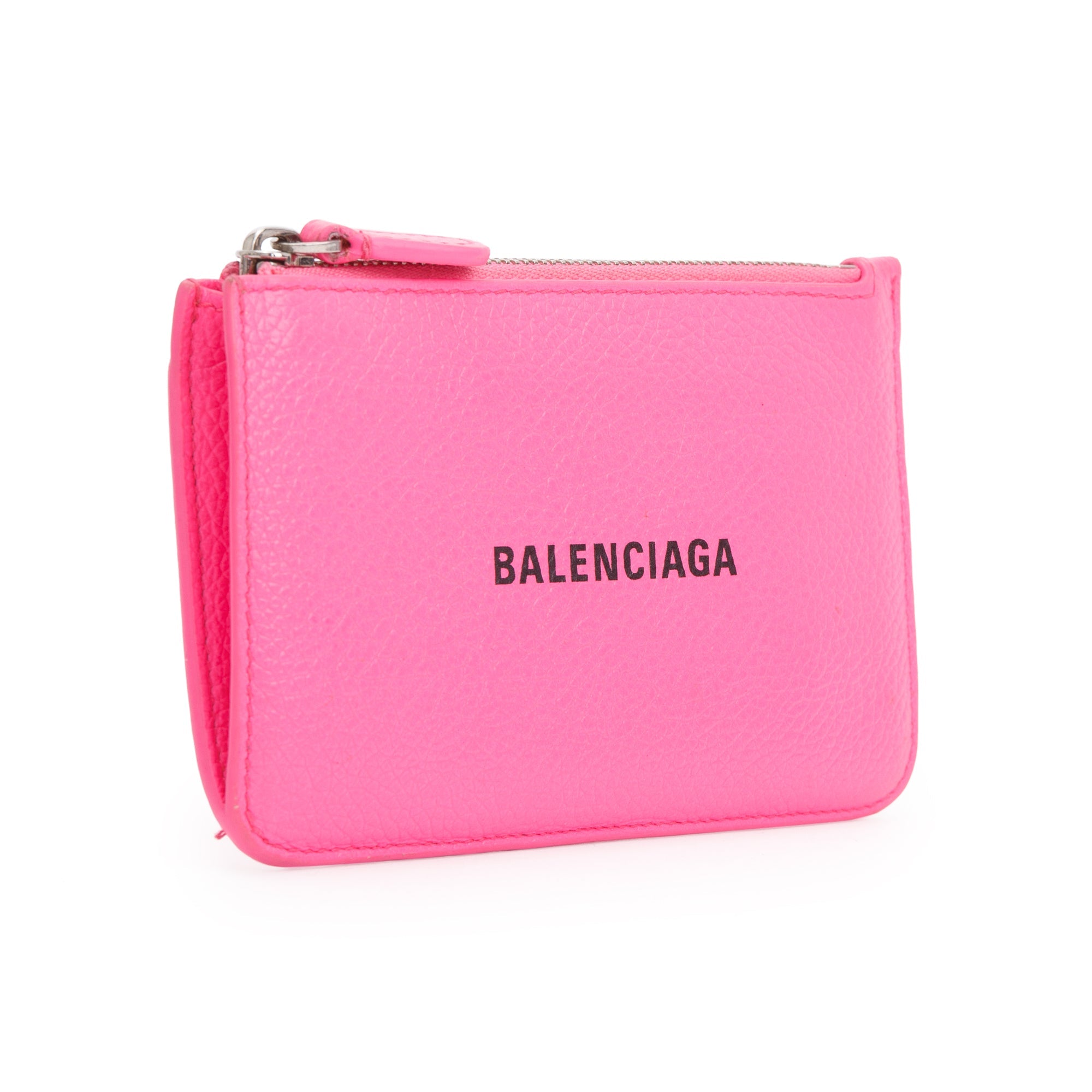 Balenciaga Pink Calfskin Leather Large Long Coin and Card Holder w/ Box