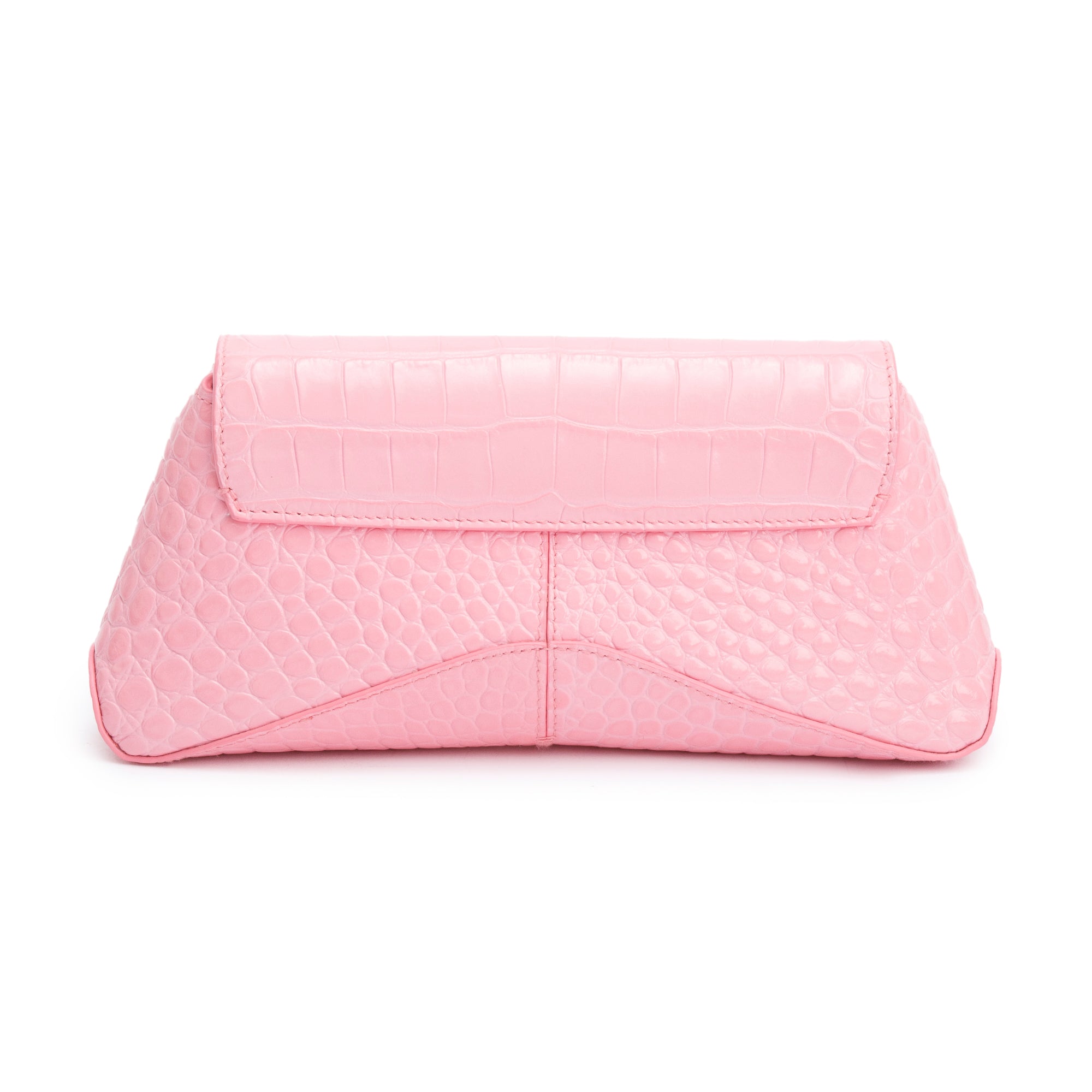 Balenciaga Pink Croc-Embossed Leather XX Small Flap Crossbody Bag