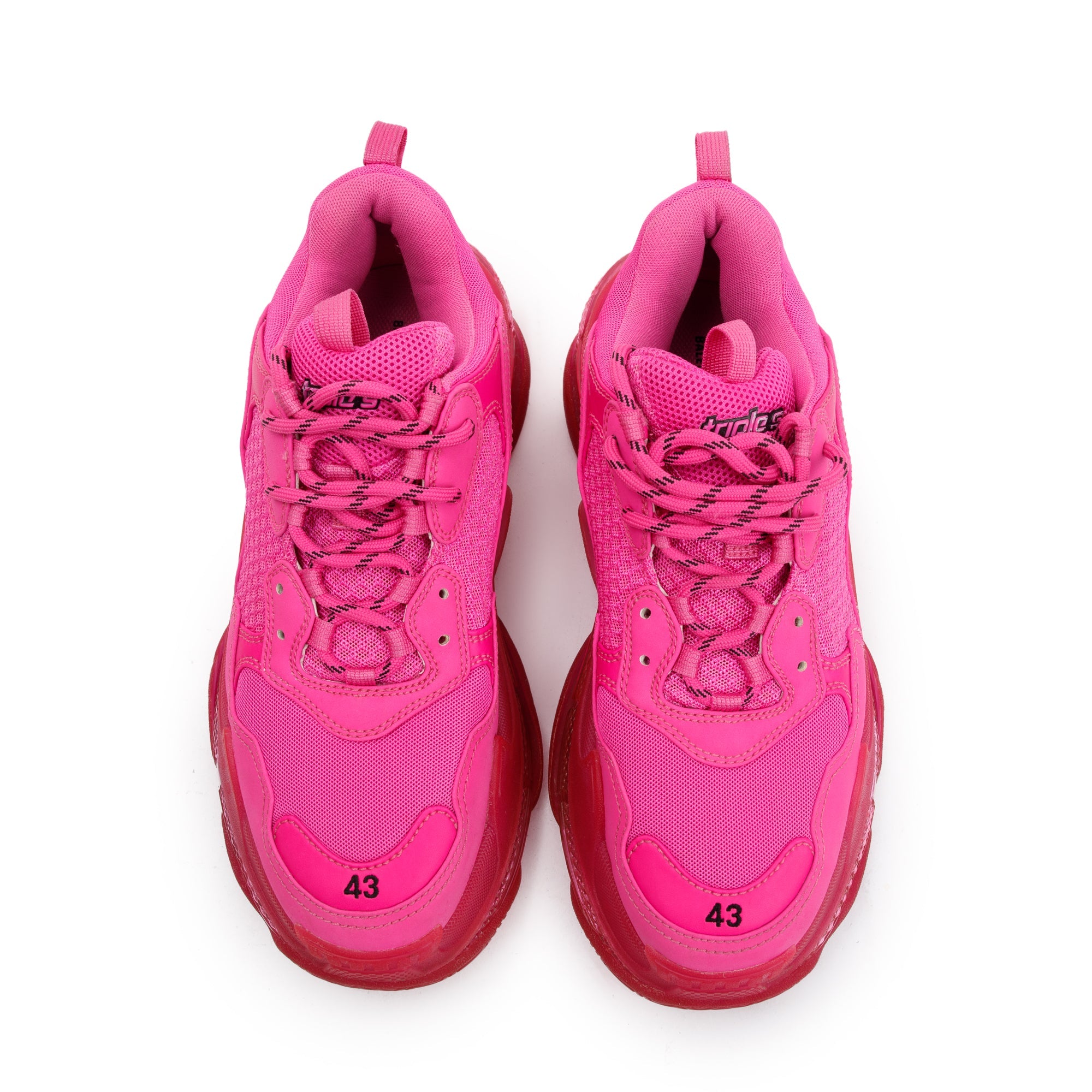 Balenciaga Pink Fabric Mesh Triple S Chunky Sneakers, Size 43