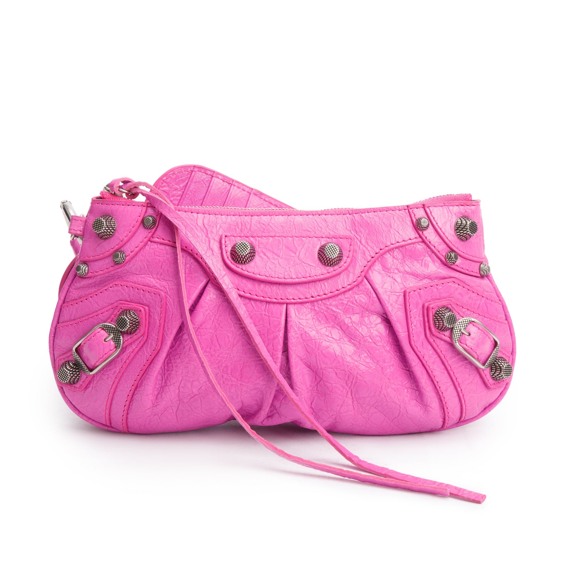 Balenciaga Pink Leather Mini Le Cagole Multi Pouch