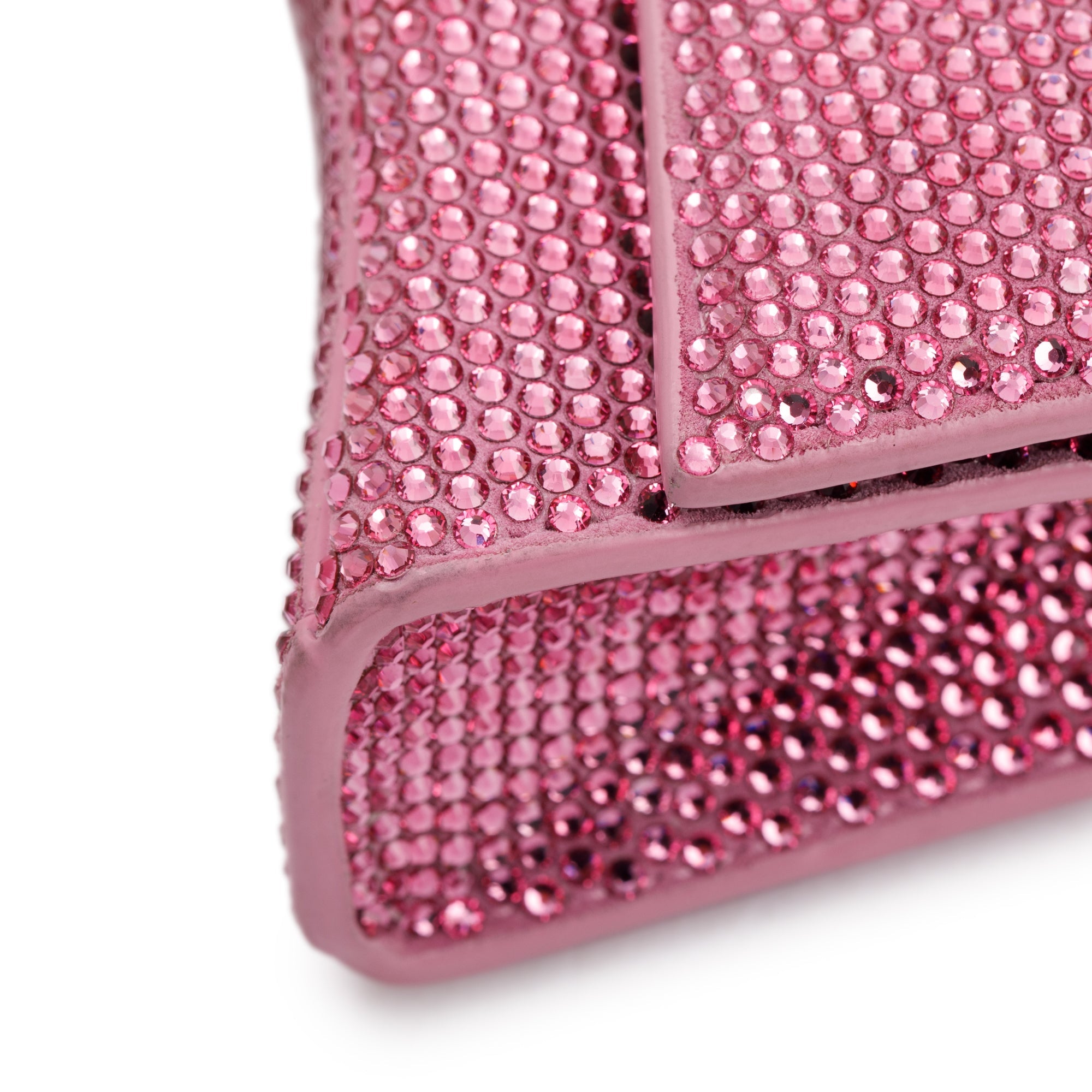 Balenciaga Pink Rhinestone Hourglass Wallet on Chain w/ Box