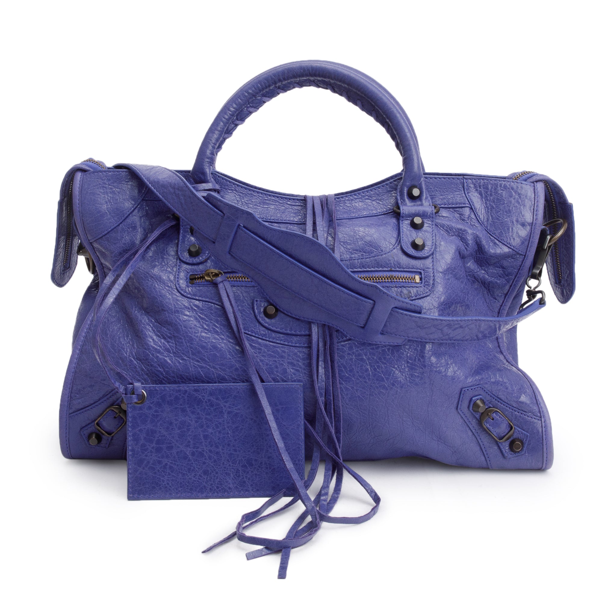 Balenciaga Purple Agneau Leather Le City Medium Bag