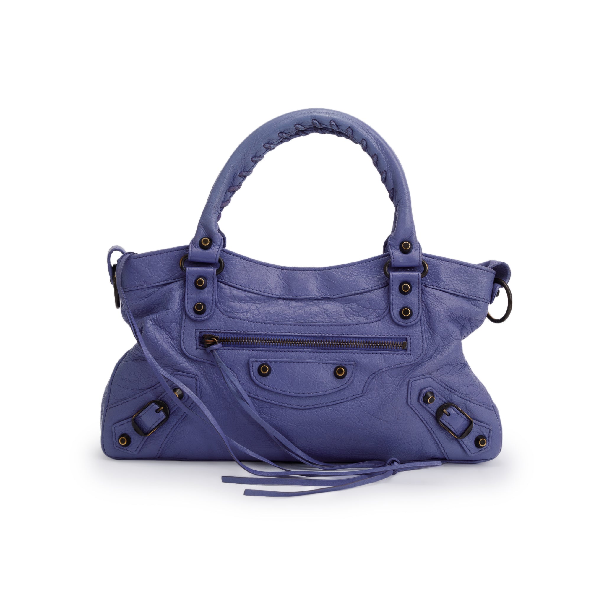 Balenciaga Purple Arena Leather Motocross Classic First Bag