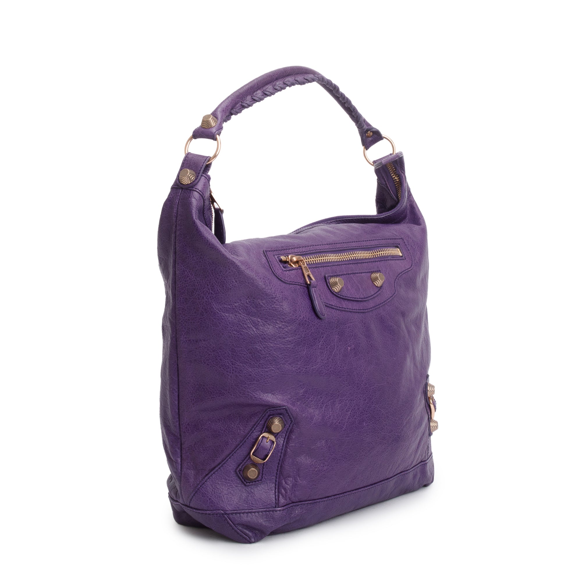 Balenciaga Purple Cassis Agneau Leather Giant 12 Day Bag