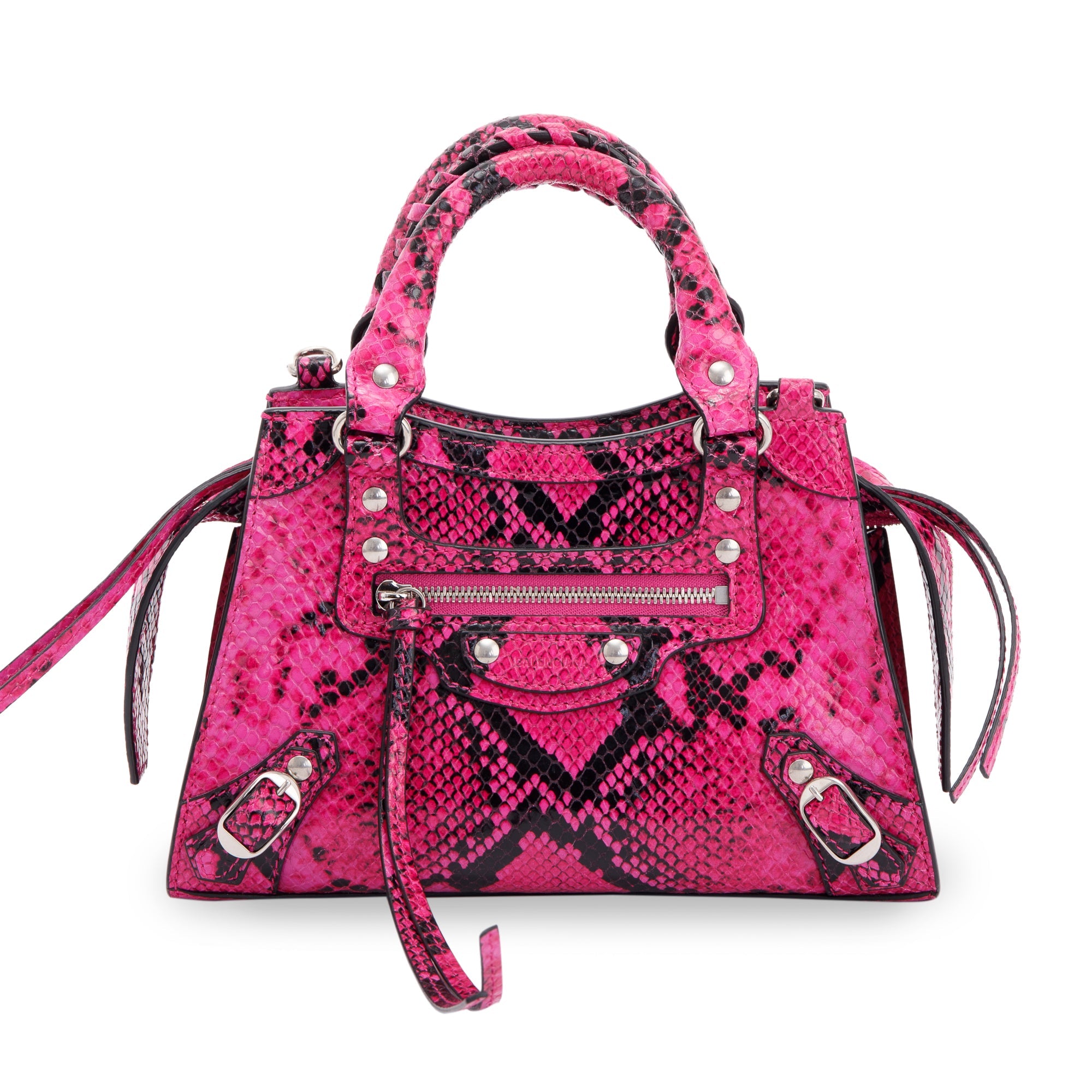 Balenciaga Python Embossed Neo Classic Mini City Bag w/ Strap