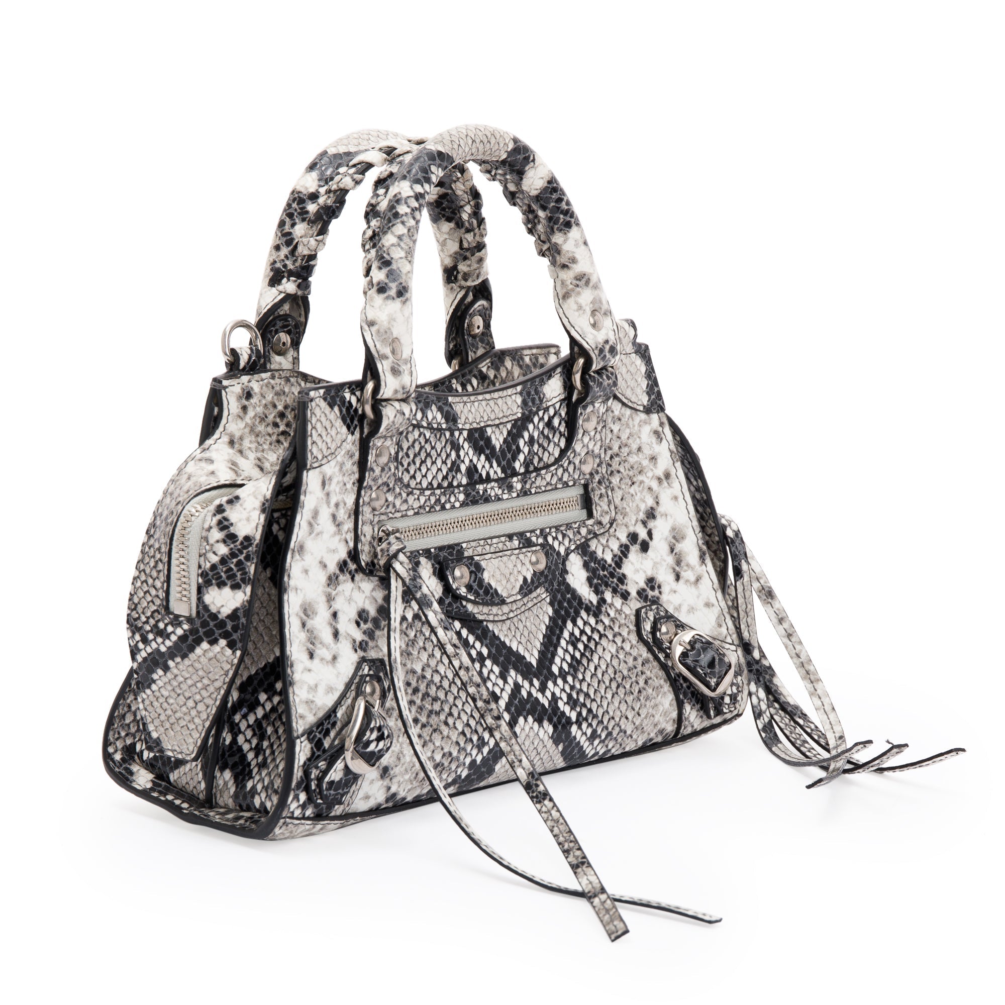 Balenciaga Python Embossed Neo Classic Mini City Bag w/ Strap