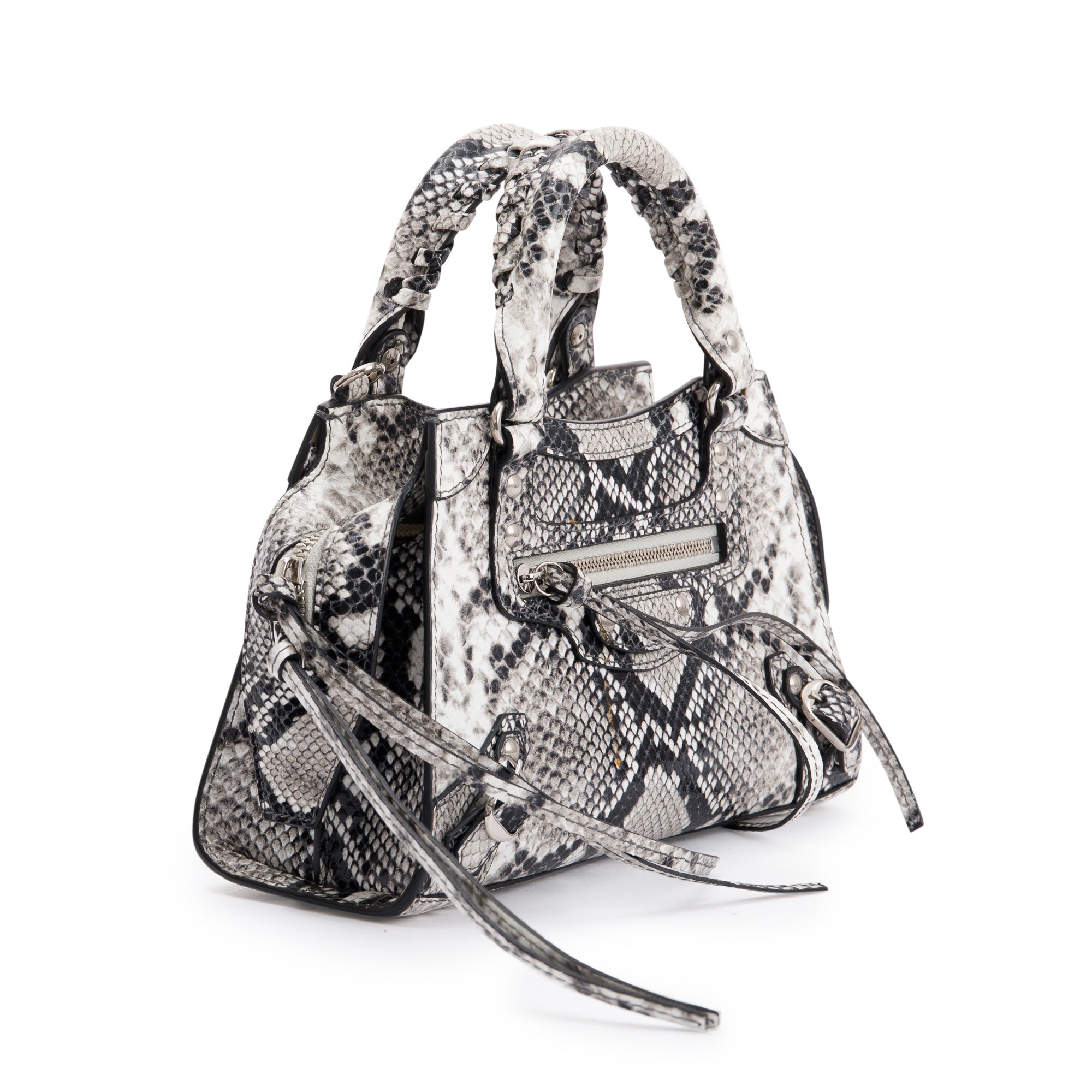 Balenciaga Python Embossed Neo Classic Mini City Bag w/ Strap
