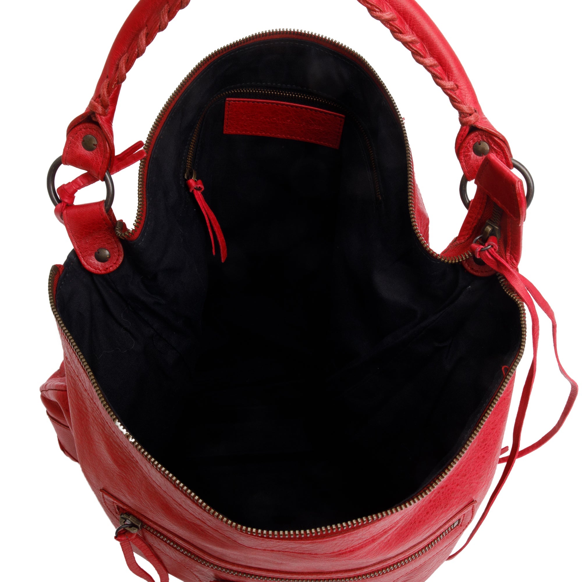 Balenciaga Red Agneau Leather Classic Day Hobo Bag