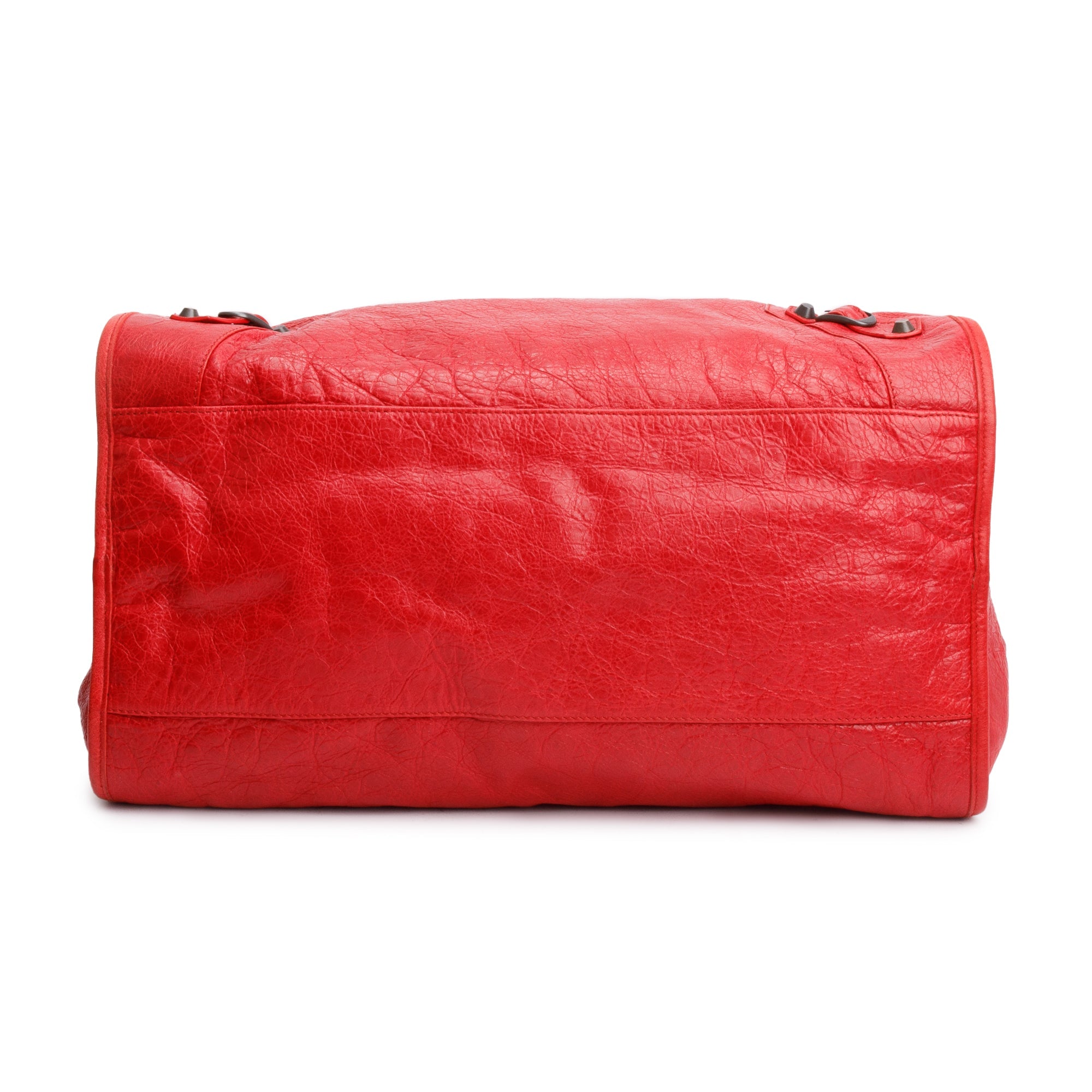 Balenciaga Red Agneau Leather Motocross Classic Kraft Bag