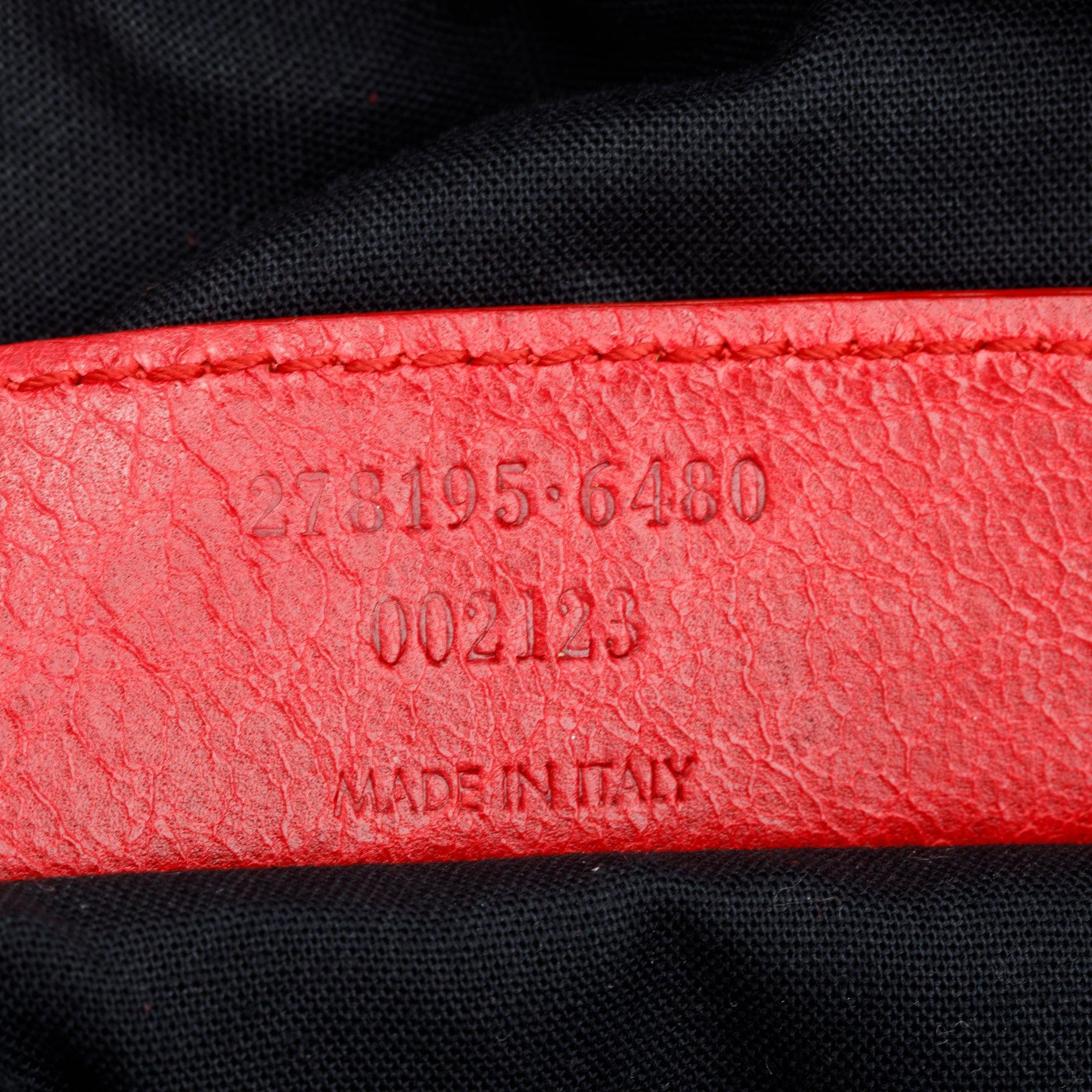 Balenciaga Red Agneau Leather Motocross Classic Kraft Bag