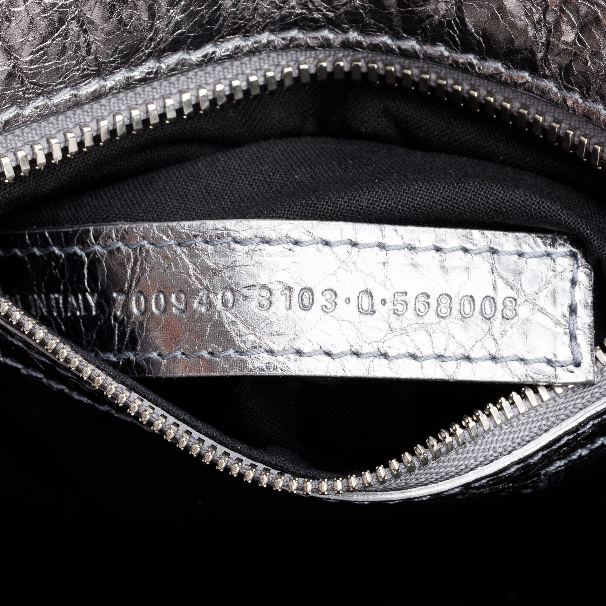 Balenciaga Silver Metallic Arena Leather Crystal Neo Cagole XS City Bag w/ Strap